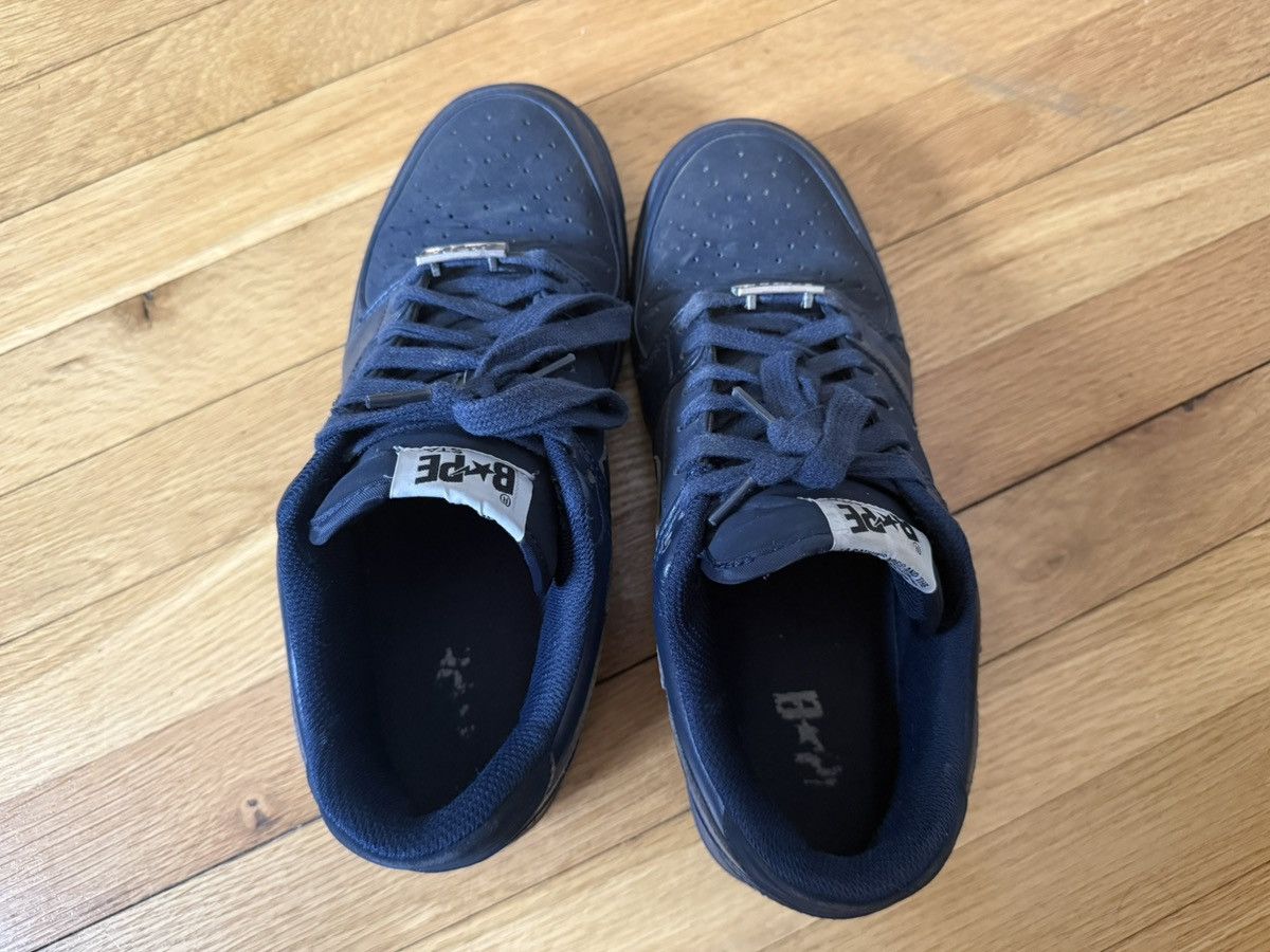 Bape Bape Navy Blue 2008 Leather Bapestas Foot Soldier US9.5 Size US 9.5 / EU 42-43 - 5 Thumbnail
