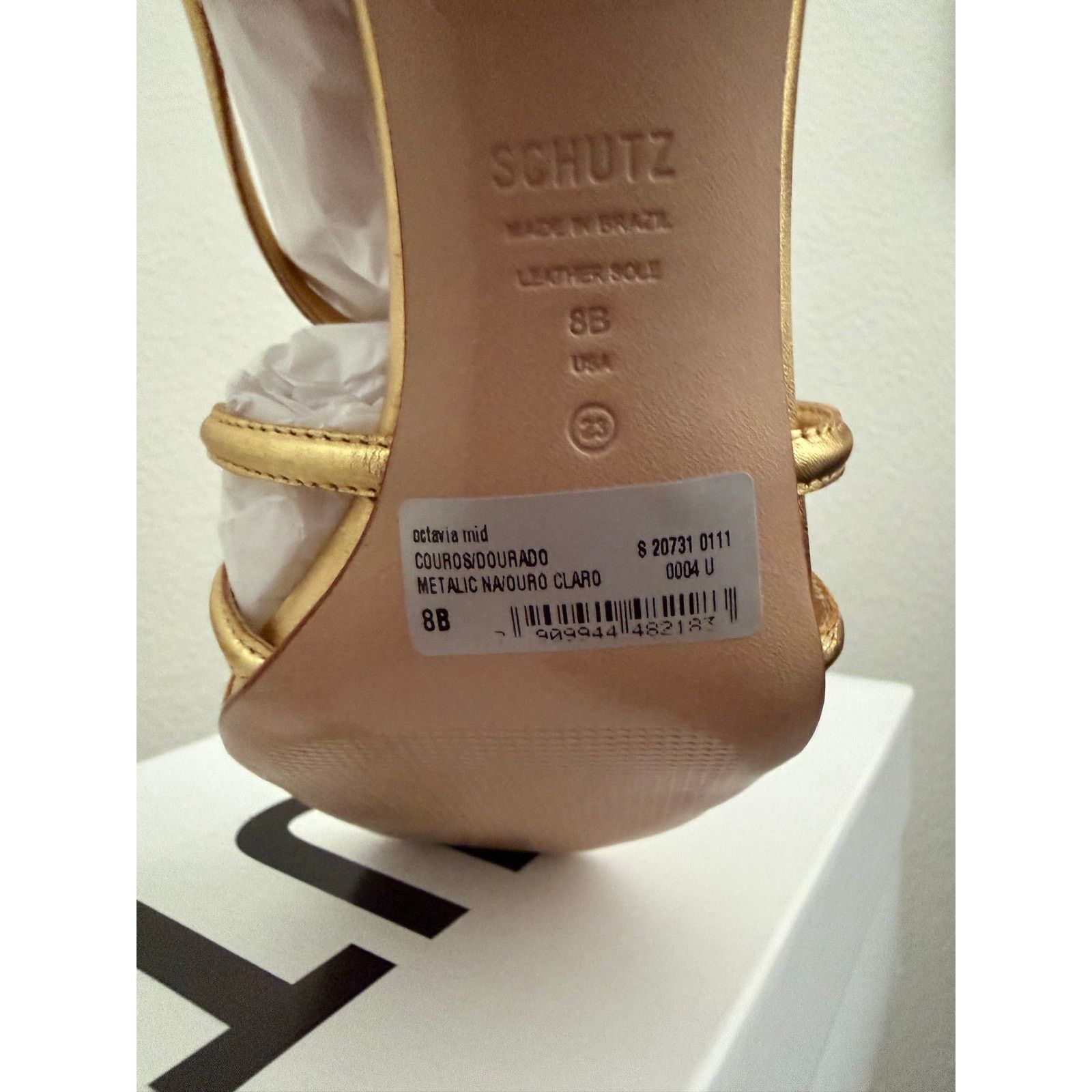 SCHUTZ Schutz Leather Adjustable Caged Sandals Octavia gold Sz 8 Size US 8 / IT 38 - 6 Thumbnail