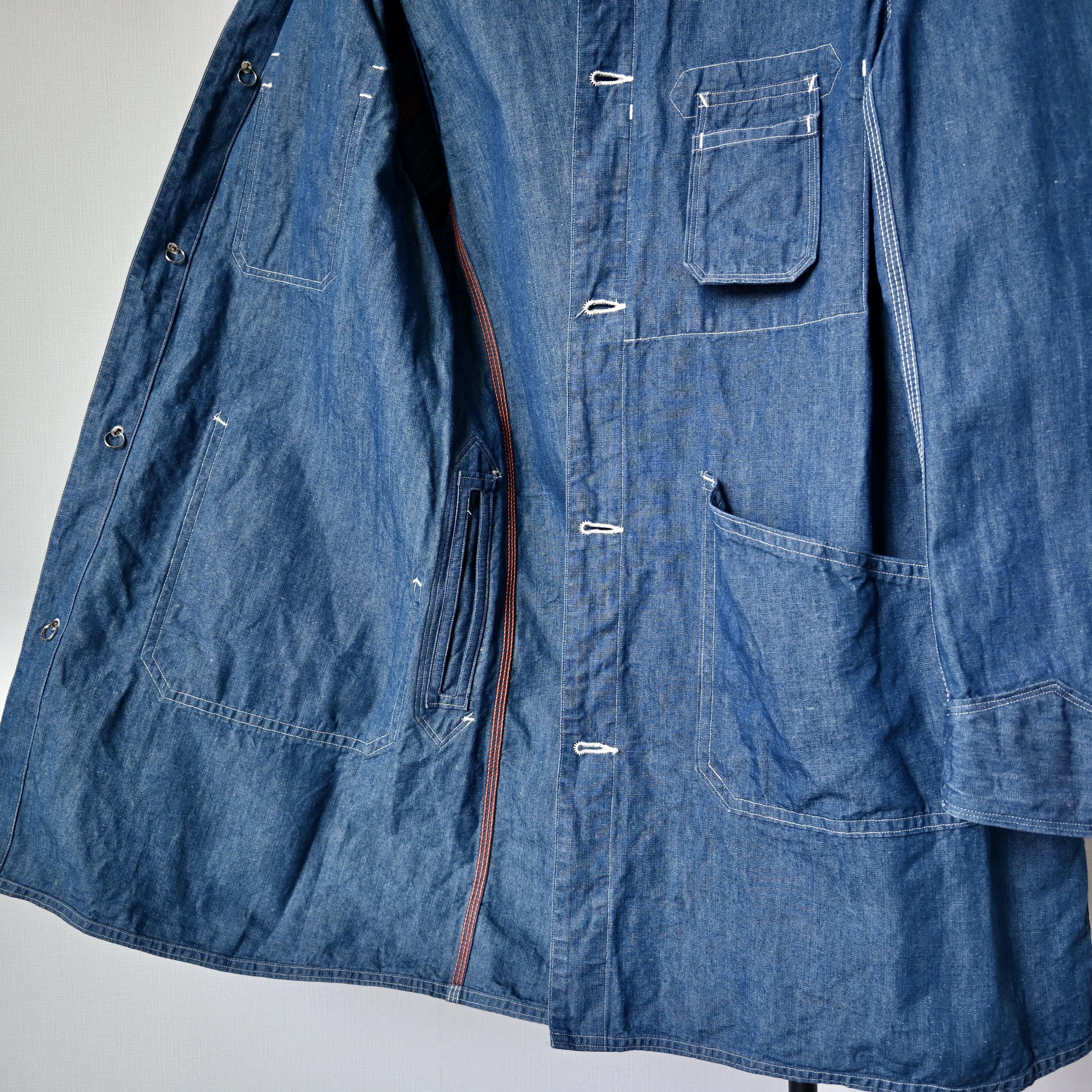 Beams Plus VTG 2000s BEAMS Plus cotton linen chambray engineer coat Size US S / EU 44-46 / 1 - 11 Thumbnail