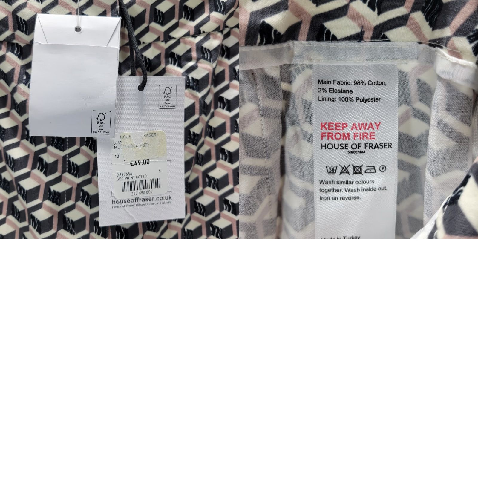 Vintage VINTAGE Women's Linea Black Cream Geometric Ankle Pants High Rise Cotton Size 10 NWT Size 32" / US 10 / IT 46 - 8 Thumbnail