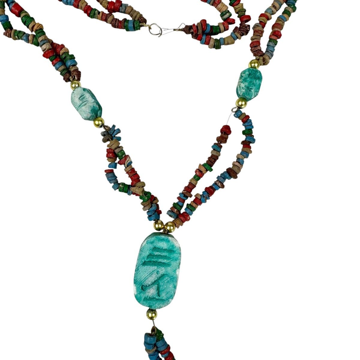 Other Vintage Egyptian Beaded Scarab Beetle Pendant Necklace Size ONE SIZE - 5 Thumbnail