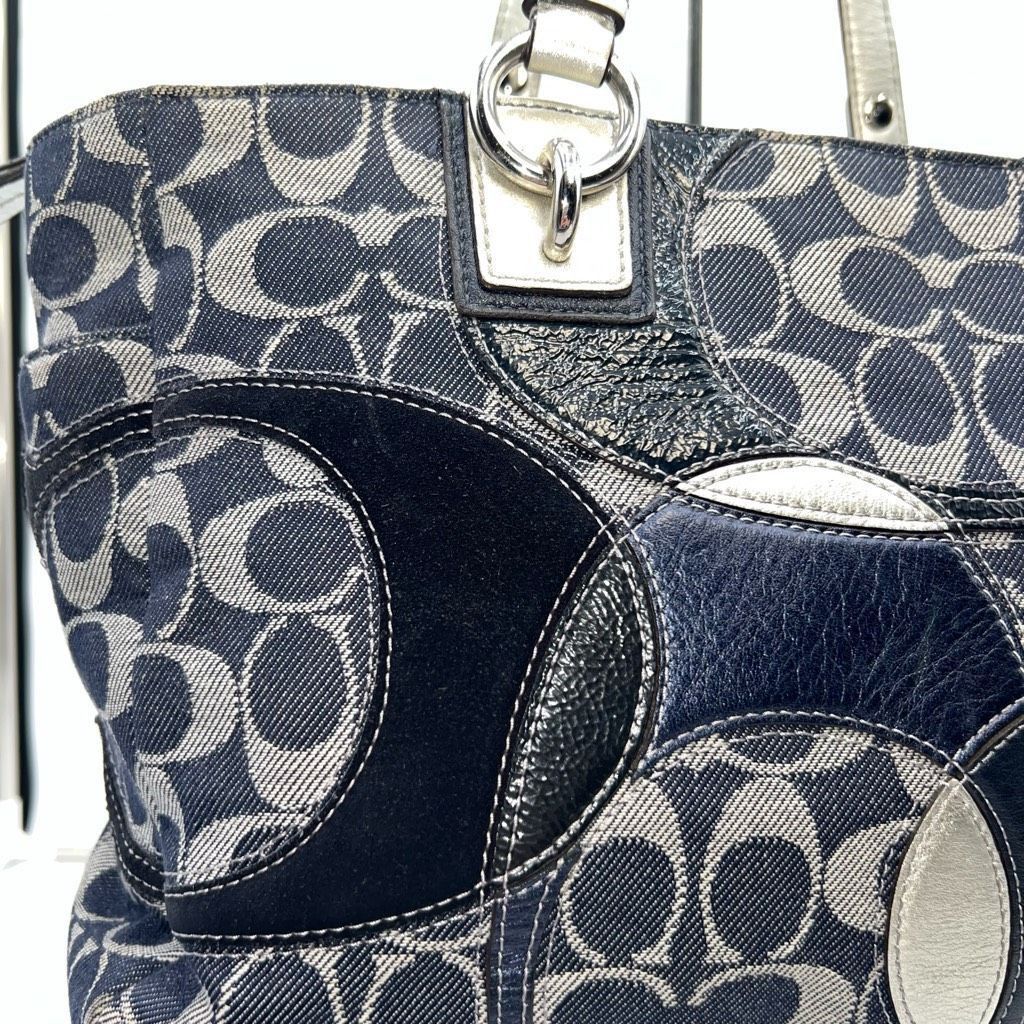 Coach Coach Denim and Leather Signature Tote (no hang tag) Size ONE SIZE - 3 Thumbnail