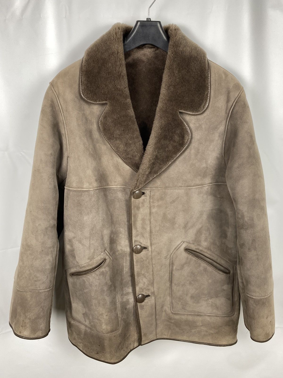 Lakeland Vintage Sheepskin Coat Men Real Shearling size 52