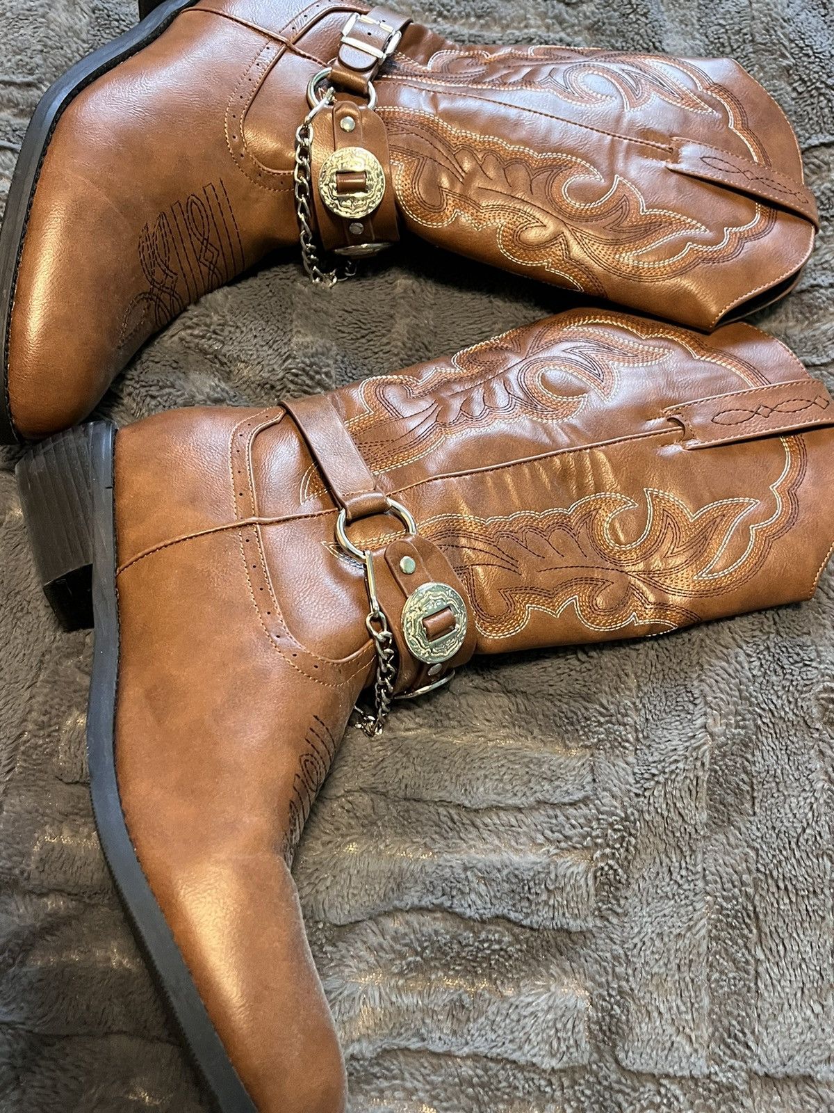 Other Vintage Brown Cowboy Boots with Details Size US 11 / IT 41 - 4 Thumbnail