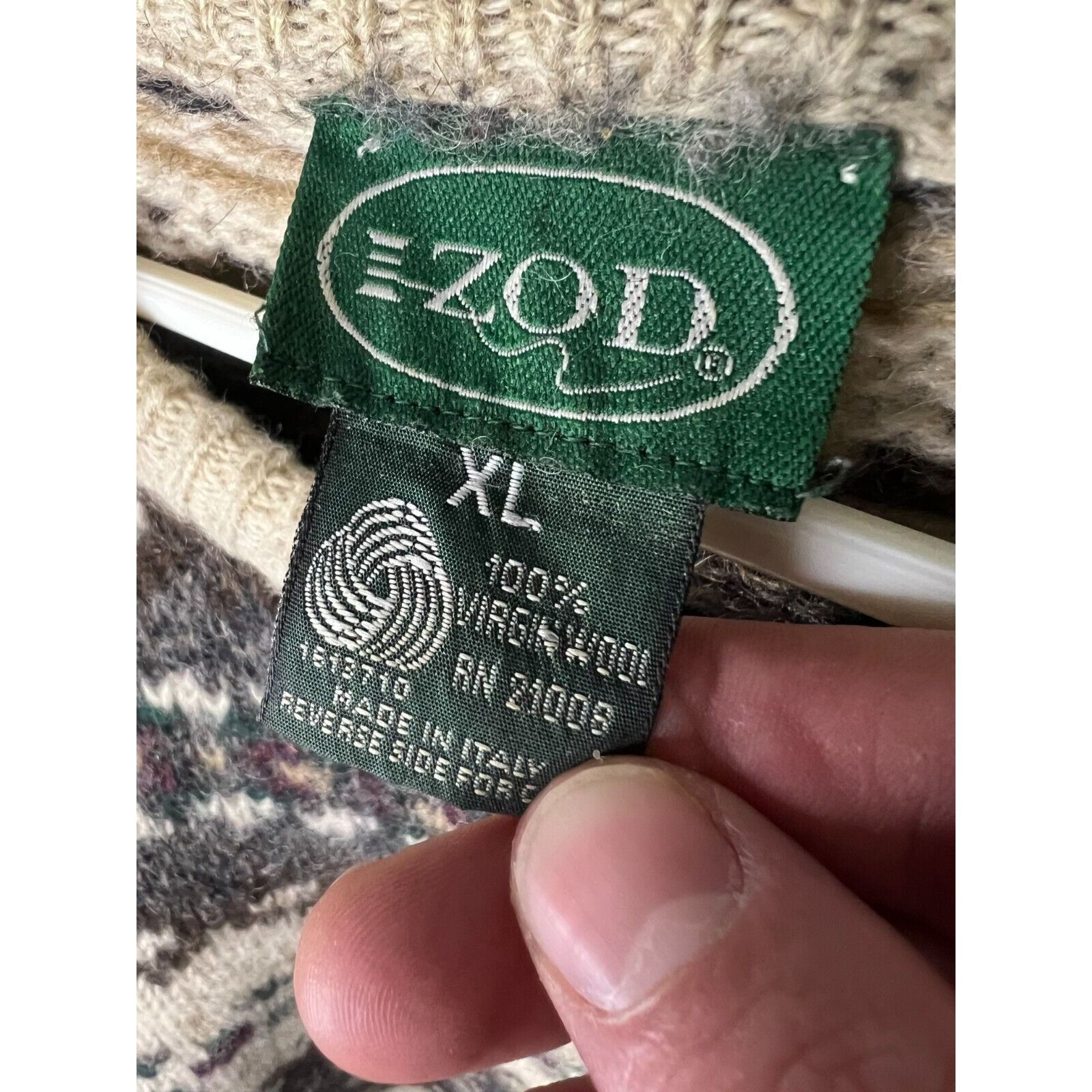 Izod Vintage Izod Sweater Mens XL Geometric Knit Virgin Wool Gran Size US XL / EU 56 / 4 - 5 Thumbnail