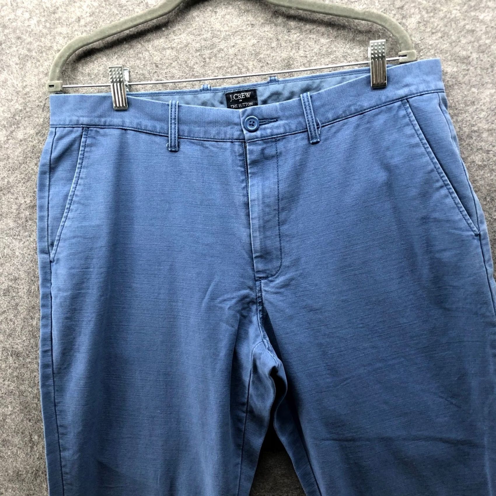 J.Crew J.Crew The Sutton Straight Chino Pants Mens 35x32 31 Light Blue Cotton Size US 35 - 3 Thumbnail