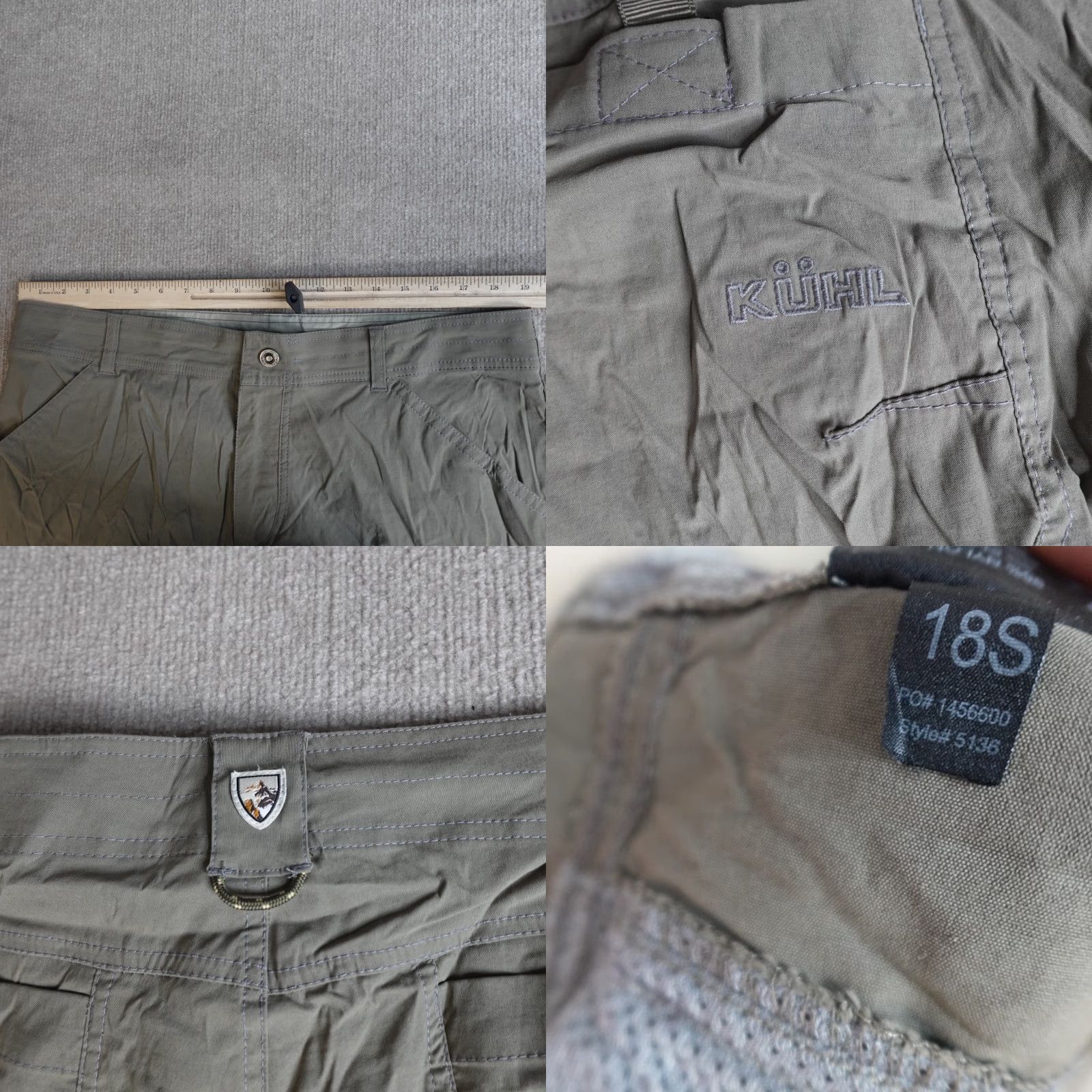 Vintage Kuhl Cargo Shorts 38 Gray Beige Snap Button 12" Inseam 11" Regular Men Casual Outdoor Pockets Size US 38 / EU 54 - 9 Thumbnail