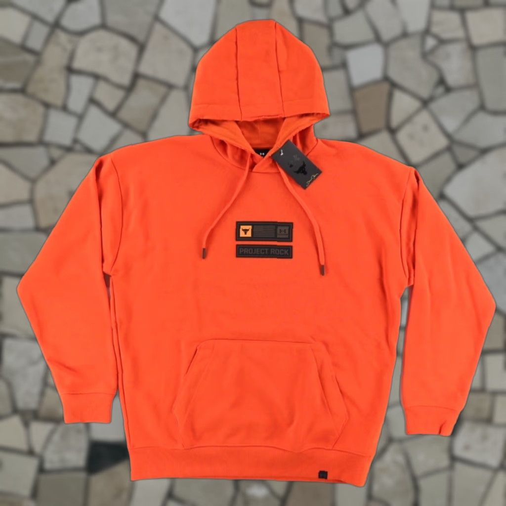 Under Armour Project Rock Veteran's Day Hoodie Orange Men's L Shirt