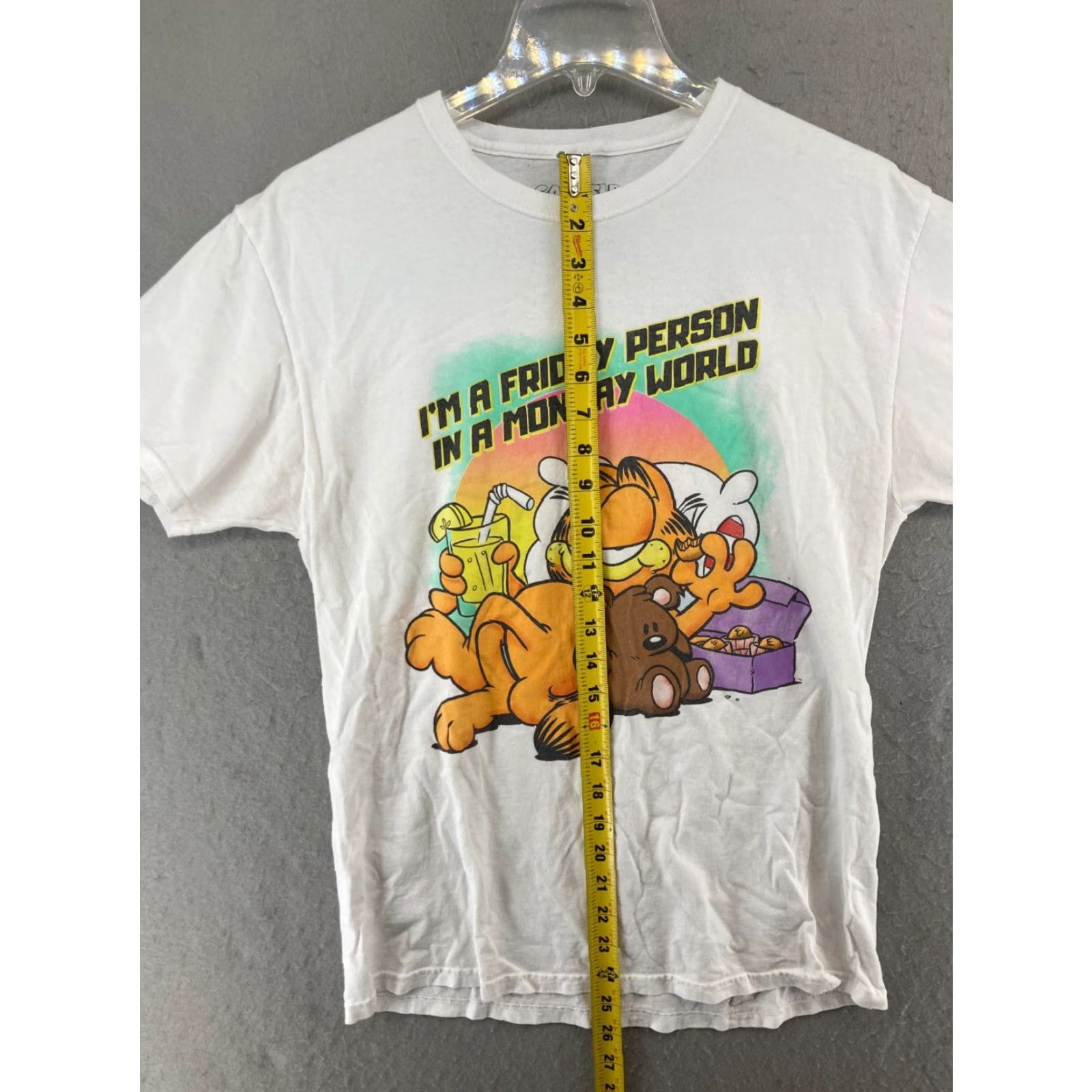 Vintage VINTAGE Garfield Men's T-Shirt Adult Medium White Cartoon 90s Crew Neck Short Sleeve Cotton Size US M / EU 48-50 / 2 - 3 Thumbnail