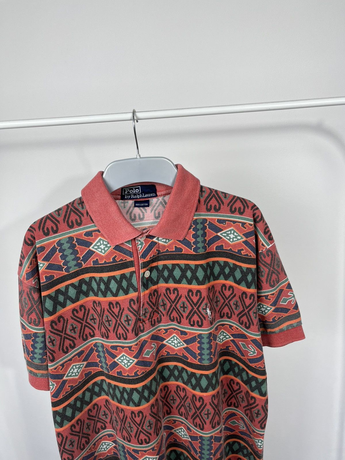 Polo Ralph Lauren Vintage Polo Ralph Lauren Aztec Print Cotton Polo Shirt Size US XL / EU 56 / 4 - 7 Thumbnail