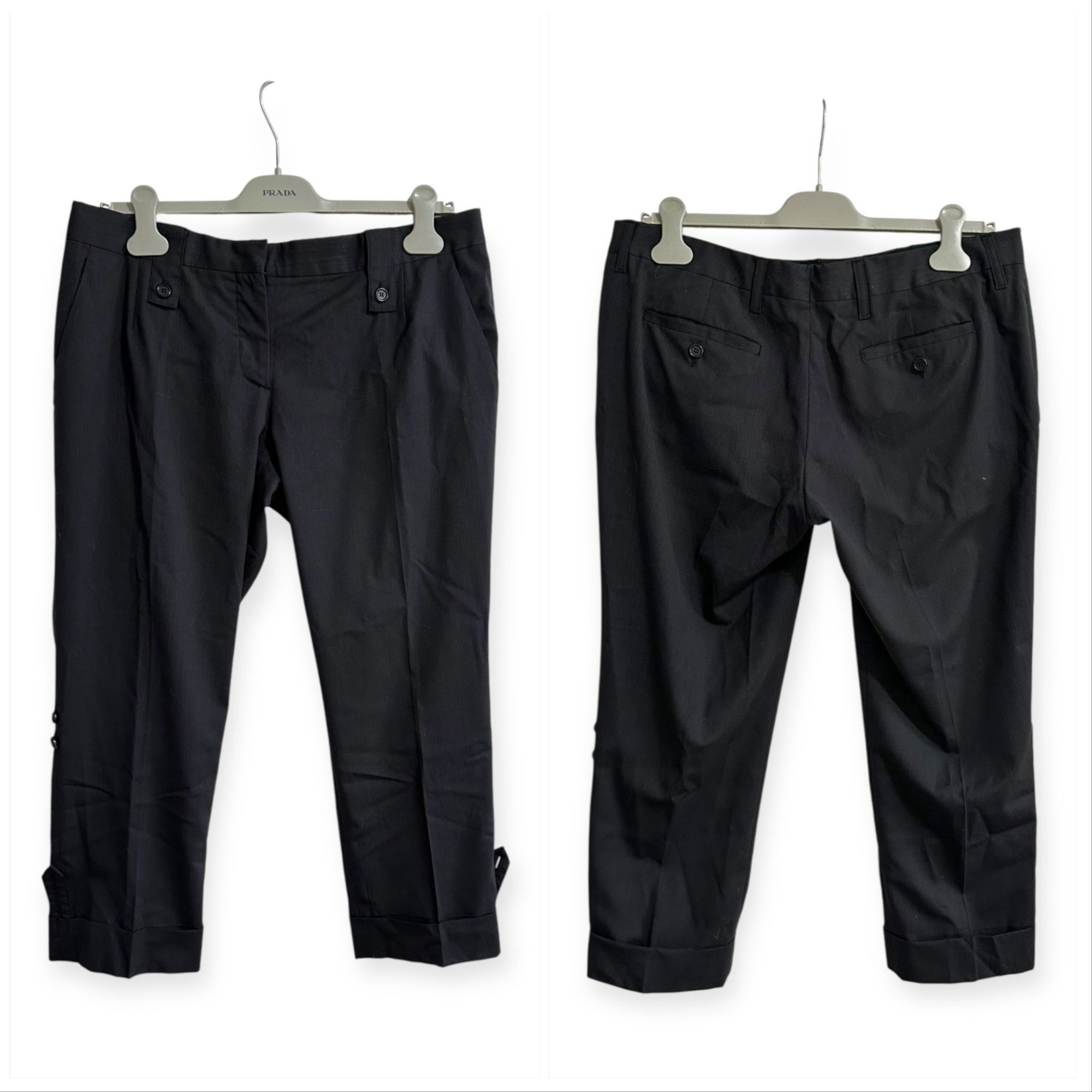 Prada Prada 2006 Wool Pants with Strap & Button Detail – IT 46 Size 32" / US 10 / IT 46 - 16 Thumbnail