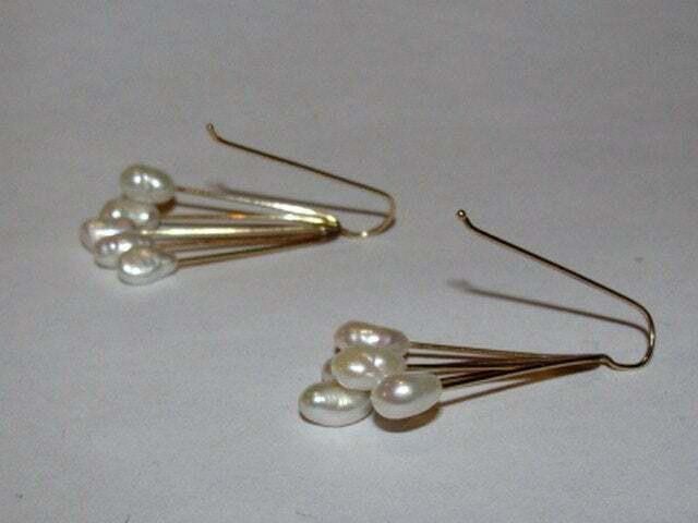 Designer 14 kt Gold Freshwater Pearl Drop Earrings Size ONE SIZE - 3 Thumbnail