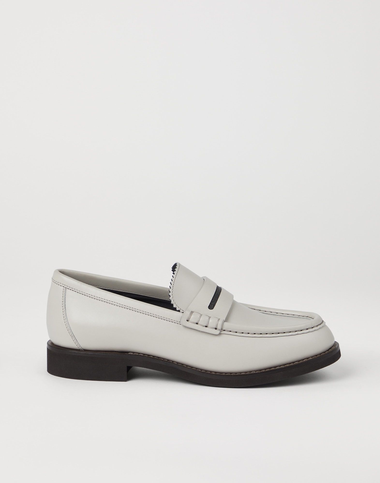 Brunello Cucinelli o1la1rc1a1025 Penny Loafers in Off White Size US 9 / IT 39 - 5 Thumbnail