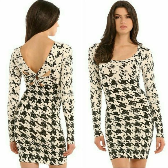 Guess GUESS black and white pattern long sleeve dress Size L / US 10 / IT 46 - 3 Thumbnail
