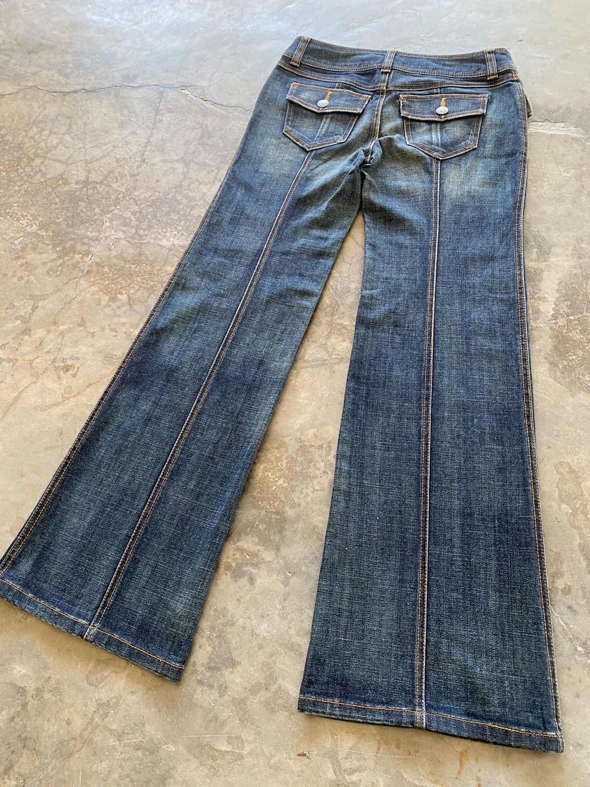 Hysteric Glamour × Japanese Brand Flare Jeans Kumikyoku Low Rise Wide Leg Baggy Size US 30 / EU 46 - 2 Thumbnail