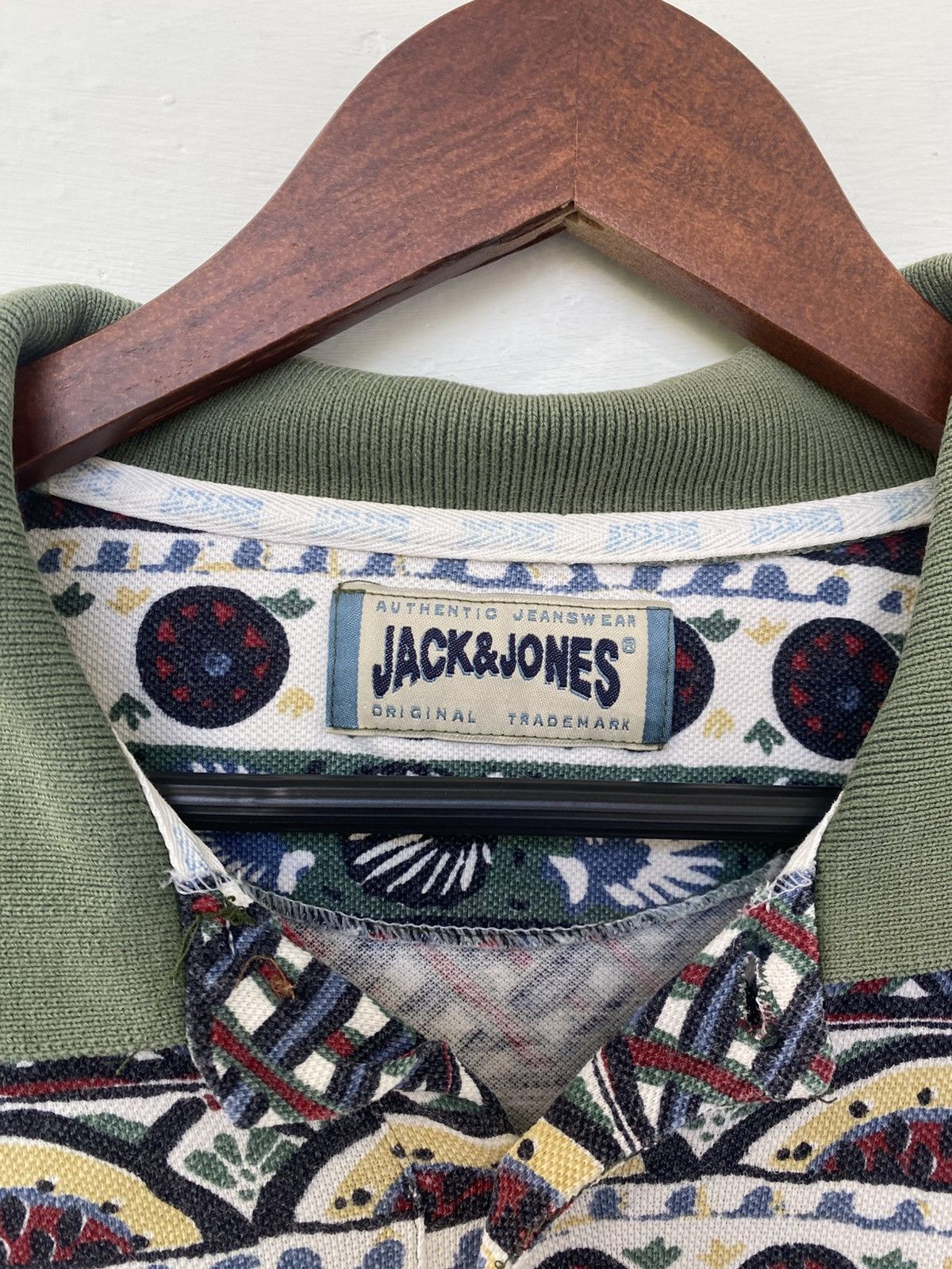 Jack & Jones × Vintage Vintage Jack & Jones All Over Print Polo Shirt Size US L / EU 52-54 / 3 - 2 Thumbnail