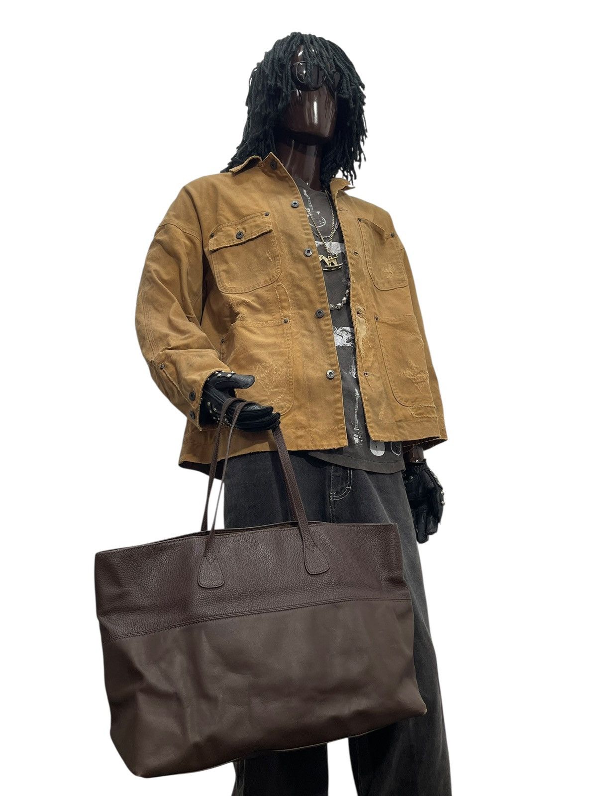 Genuine Leather Full Leather Tusting Handmade in England Tote Bag 6🟩 Size ONE SIZE - 4 Thumbnail
