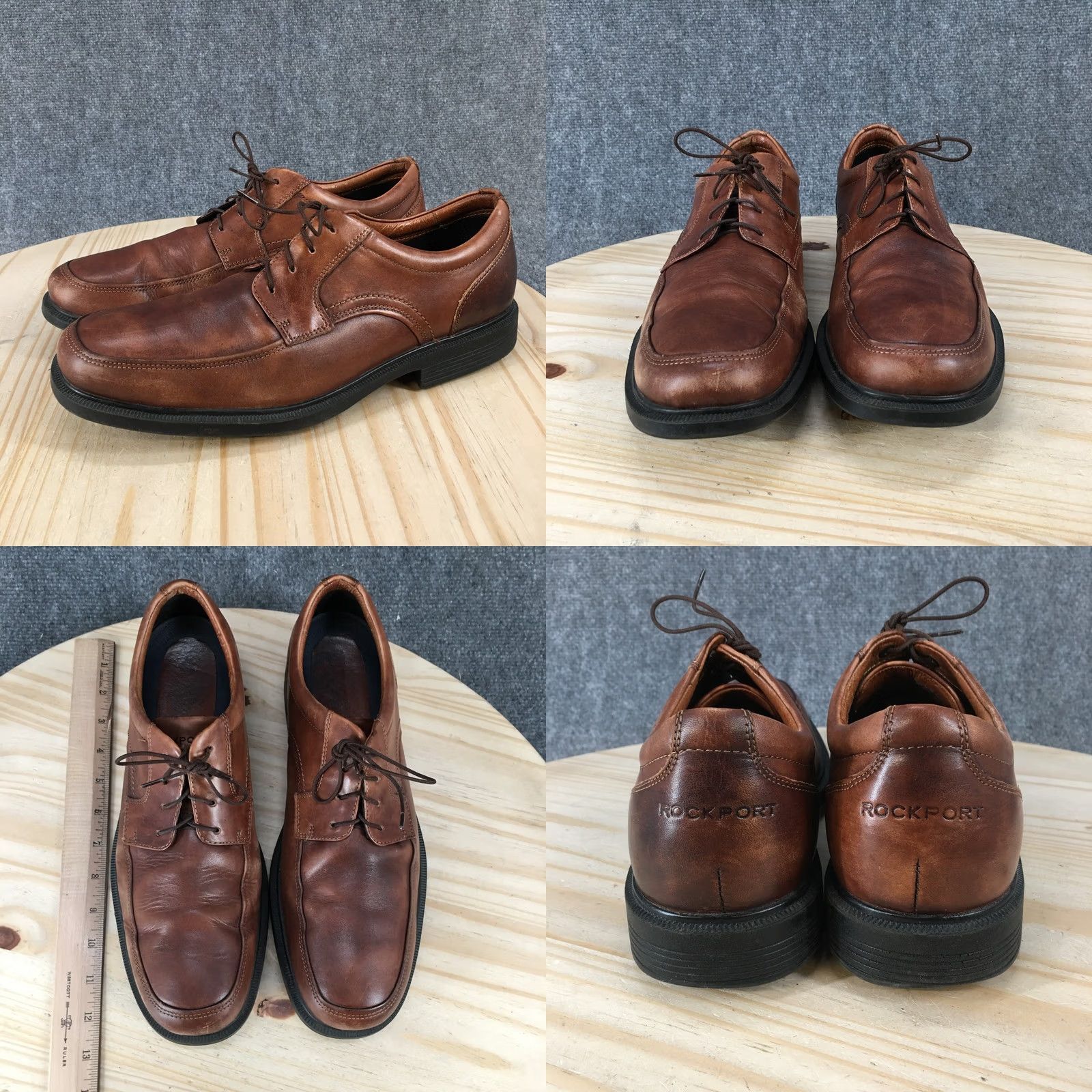 Rockport Rockport Shoes Mens Brown Charles Road Cap Toe Oxford Leather Block V86098 Size ONE SIZE - 8 Thumbnail