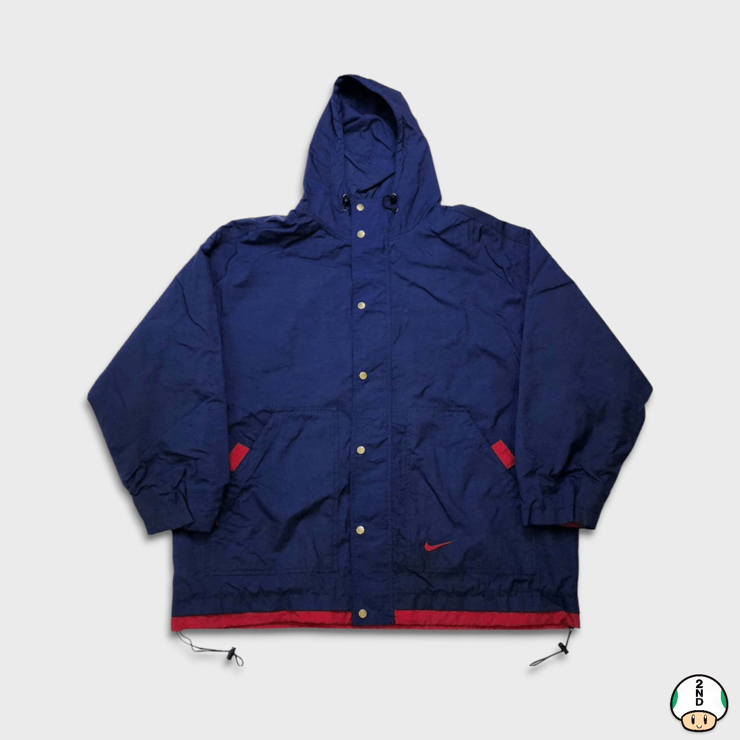 90'S Nike NIKE Back Logo Nylon Jacket Men's M Size Vintage Nylon blue type Vintage Second Hand