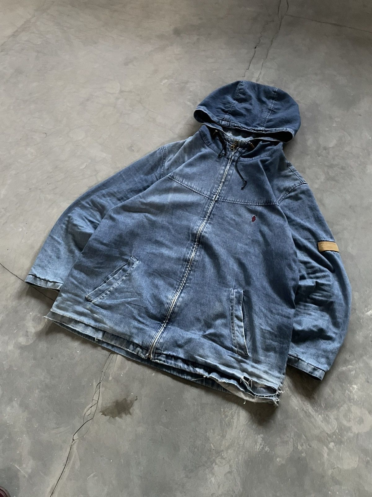 Polo Ralph Lauren Polo Ralph Lauren Active Hoodie Denim Jacket Distressed Size US XL / EU 56 / 4 - 3 Thumbnail