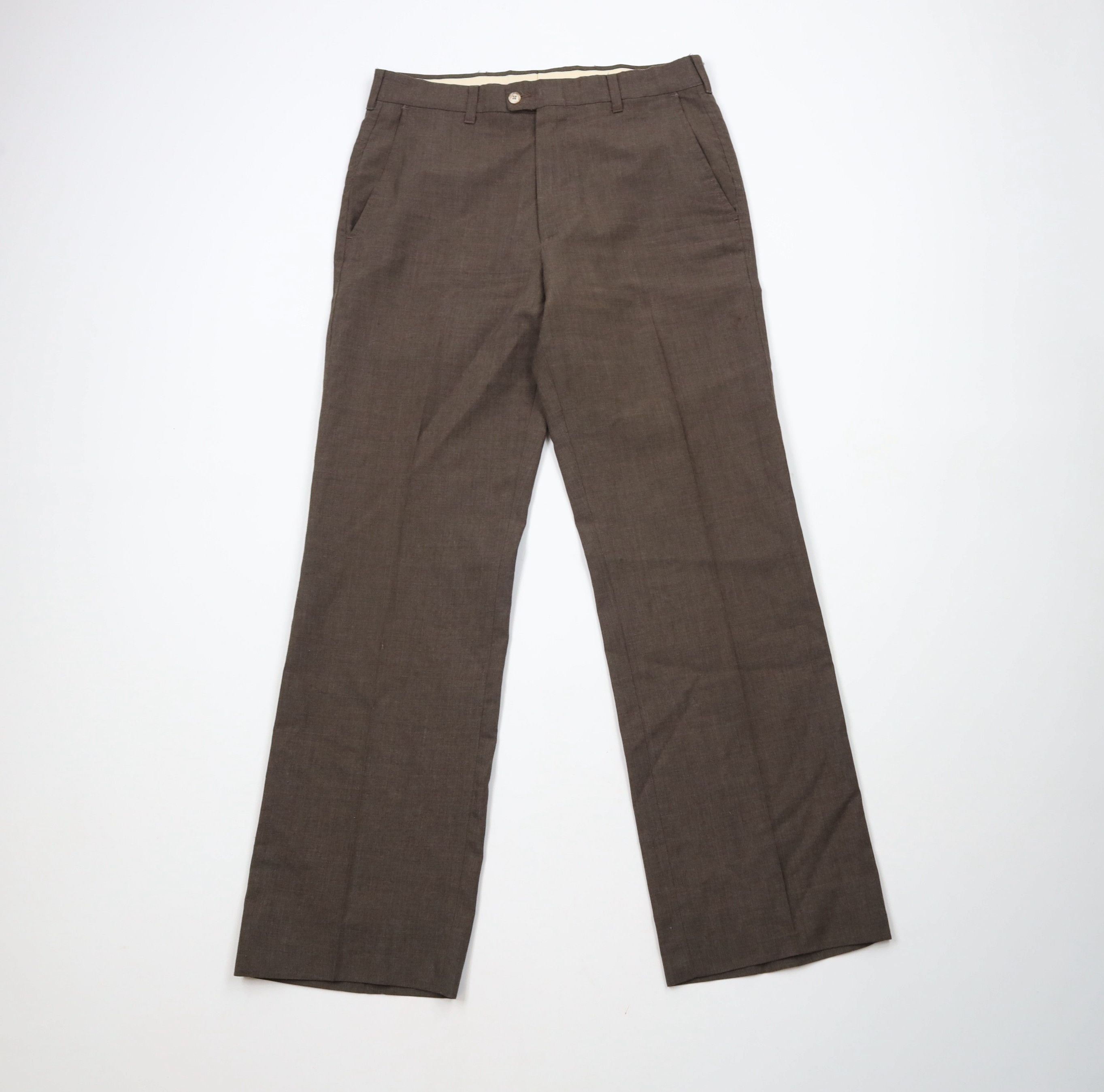 Vintage Vintage 70s Streetwear Wool Wide Leg Chino Pants Brown Size US 30 / EU 46 - 1 Thumbnail