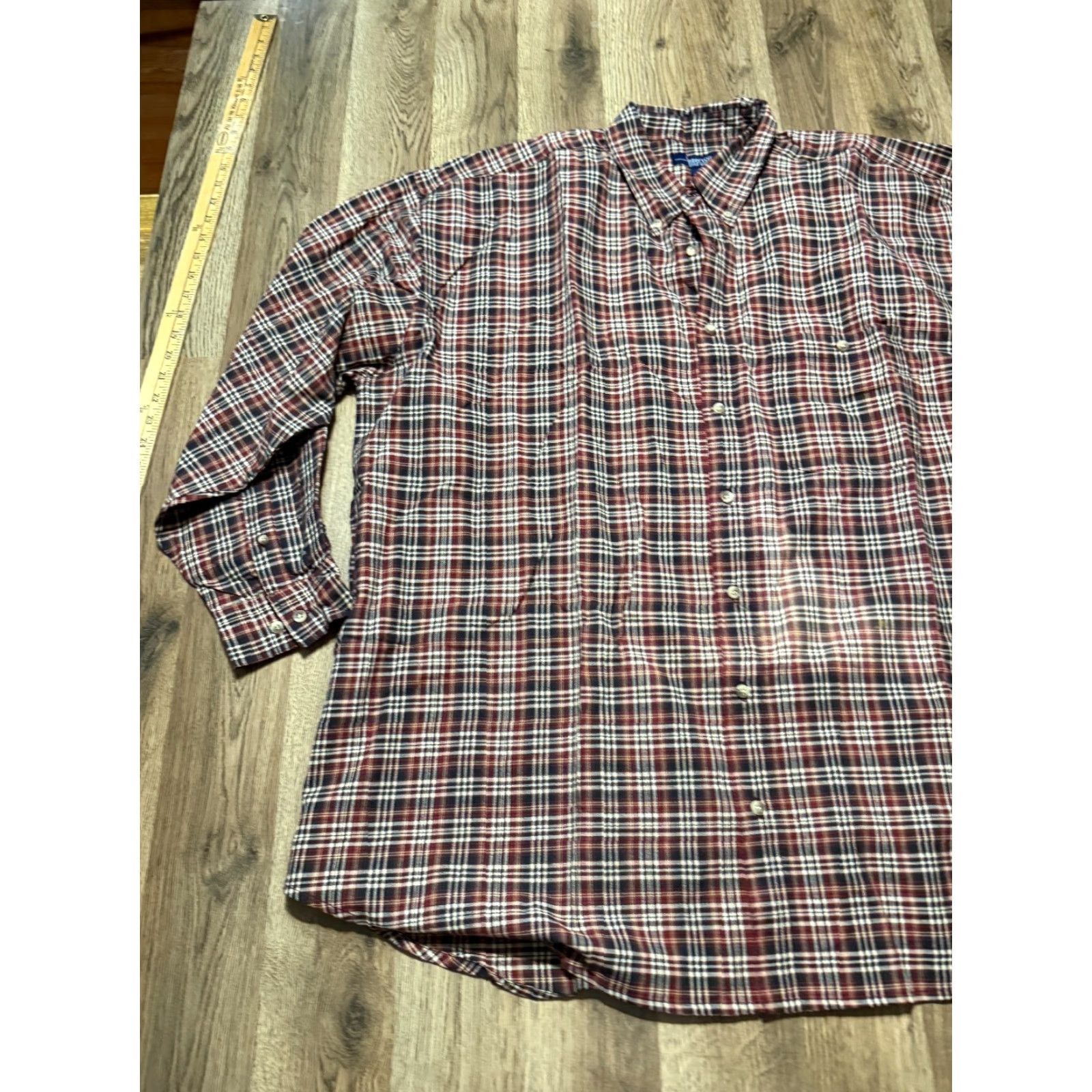 Vintage VINTAGE Reservoir Shirt Mens 3XLT Green Red White Plaid Long Sleeve Button Up Size US XXL / EU 58 / 5 - 3 Thumbnail