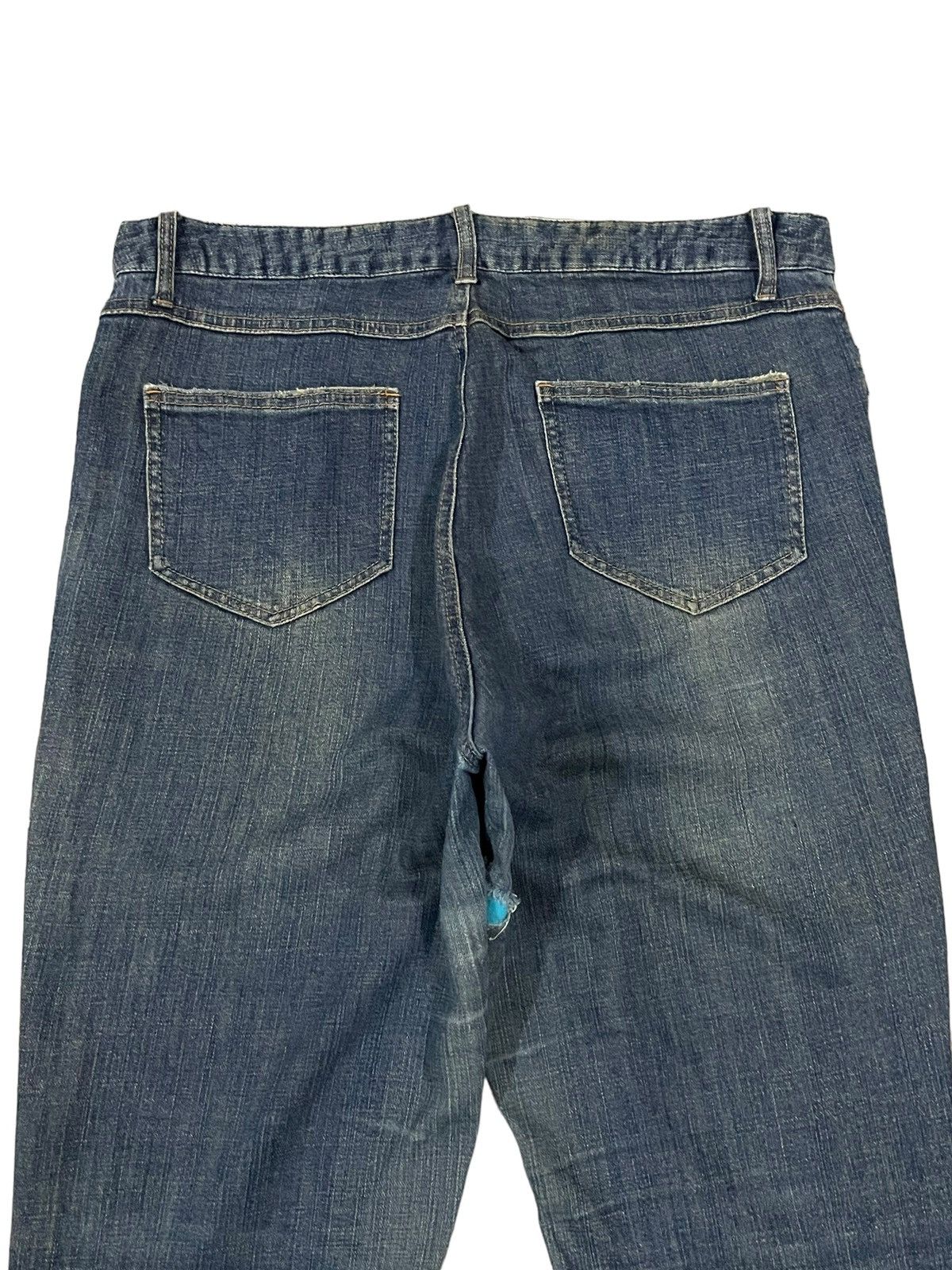 POST ARCHIVE FACTION (PAF) Vintage Japanese Bush Pants Mud Wash Distressed Flare Jeans Size US 34 / EU 50 - 12 Thumbnail
