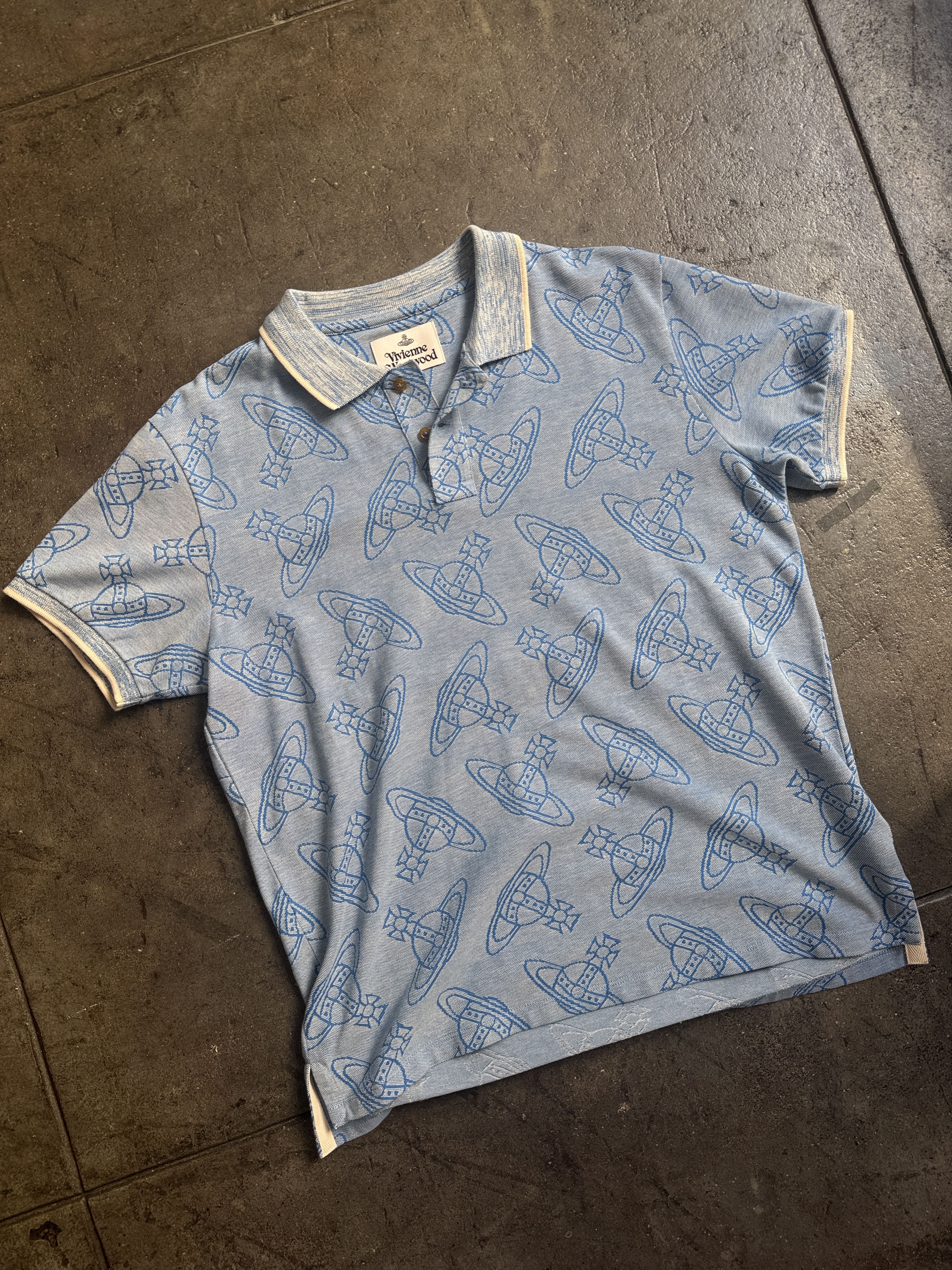 Vivienne Westwood Brand New Polo w/ All over Orb Print Size US L / EU 52-54 / 3 - 1 Thumbnail