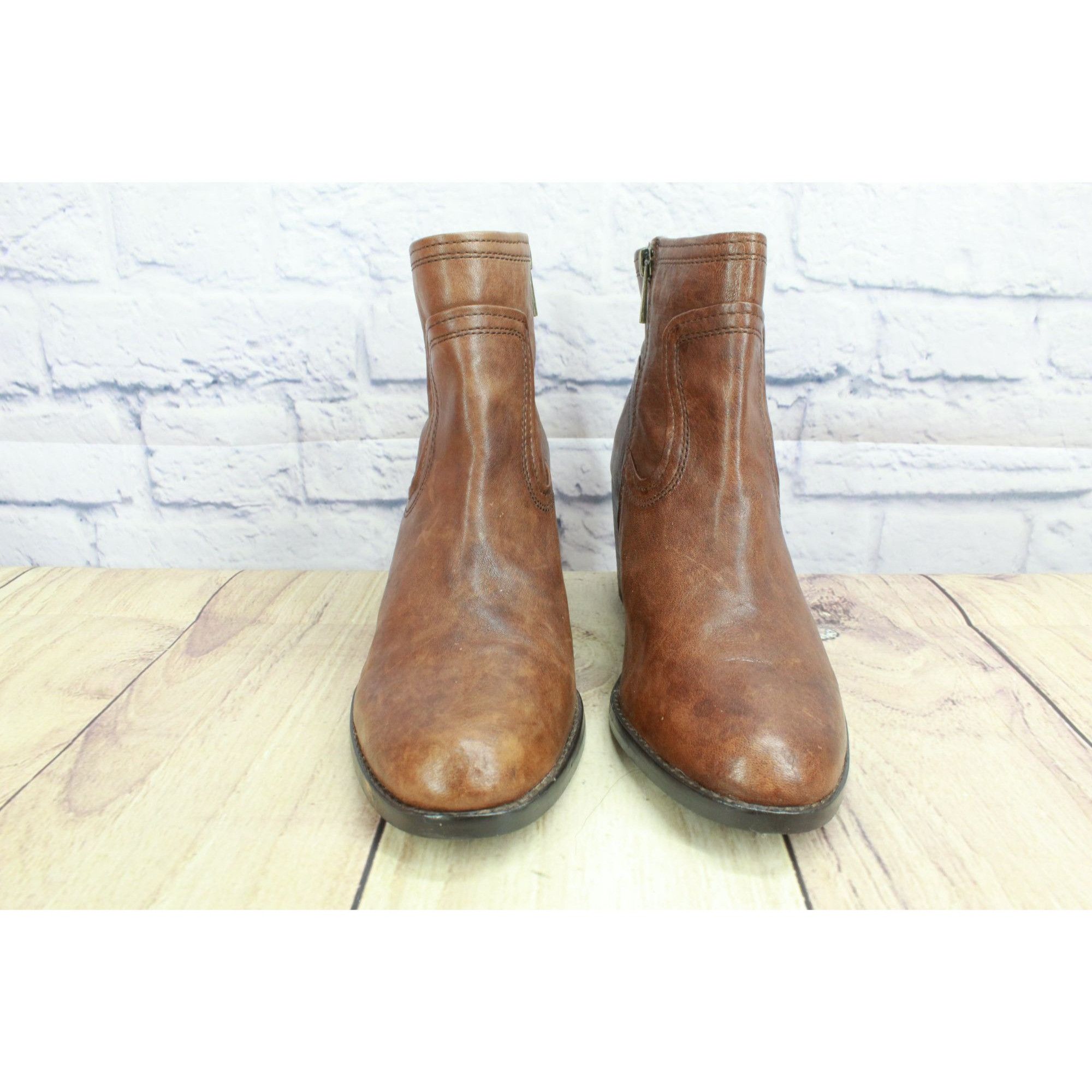 Leather × Other Arturo Chiang Masin Side Zip Western Ankle Booties Size 9 M Size US 9 / IT 39 - 4 Thumbnail