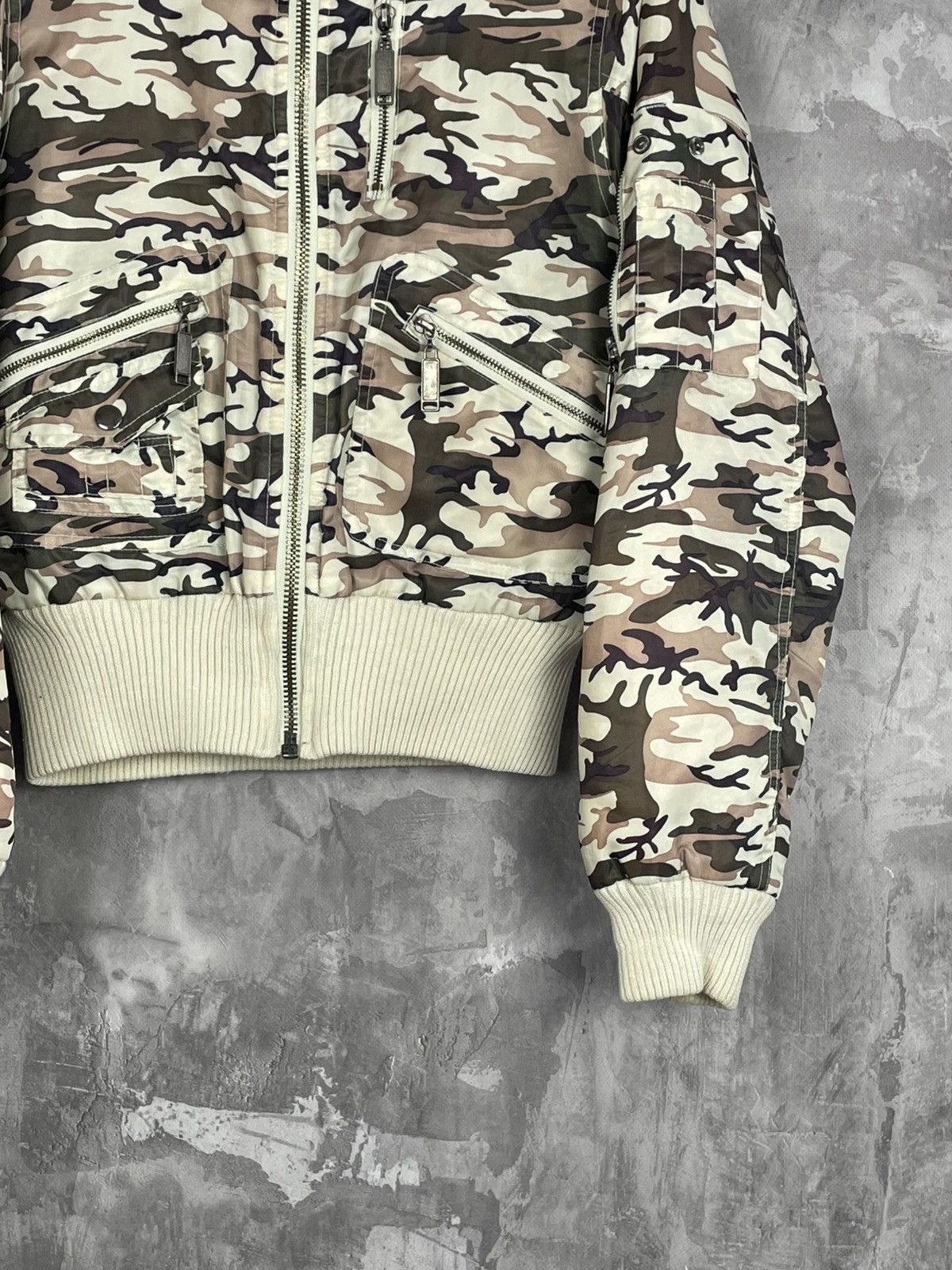 Vintage Vintage Camo Military Faux Fur Glamour Bomber Jacket Size M / US 6-8 / IT 42-44 - 6 Thumbnail