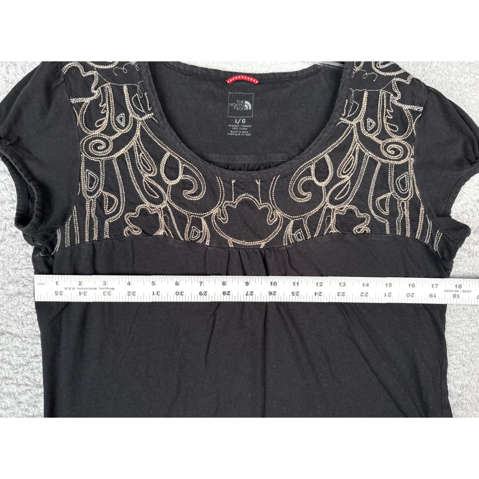 The North Face The North Face Shirt Women L Black Embroidered Crew Neck 100% Cotton Womens Size L / US 10 / IT 46 - 7 Thumbnail