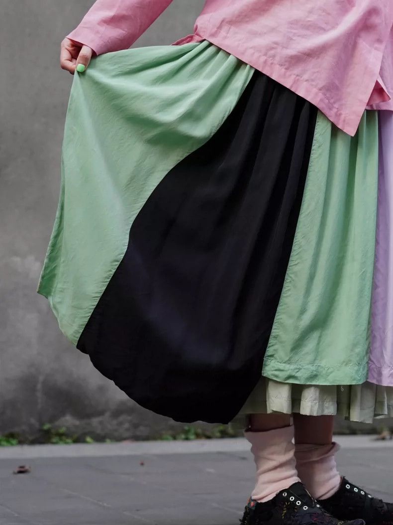 Comme des Garcons Comme des Garcons size M Pink and blue color matching silk Size 25" / US 0 / IT 36 - 2 Thumbnail