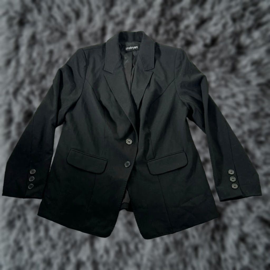 Vintage VINTAGE Lane Bryant Blazer 10/12 Shoulder Pads Wide-Shoulder 80s Office Minimalist Women Blazer 薄 Size L / US 10 / IT 46 - 1 Thumbnail