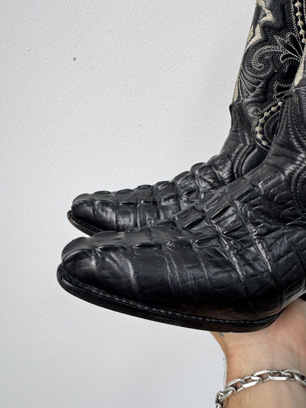 If Six Was Nine Rare Alligator leather western boots 90s guidi style y2k Size US 8 / EU 41 - 2 Thumbnail