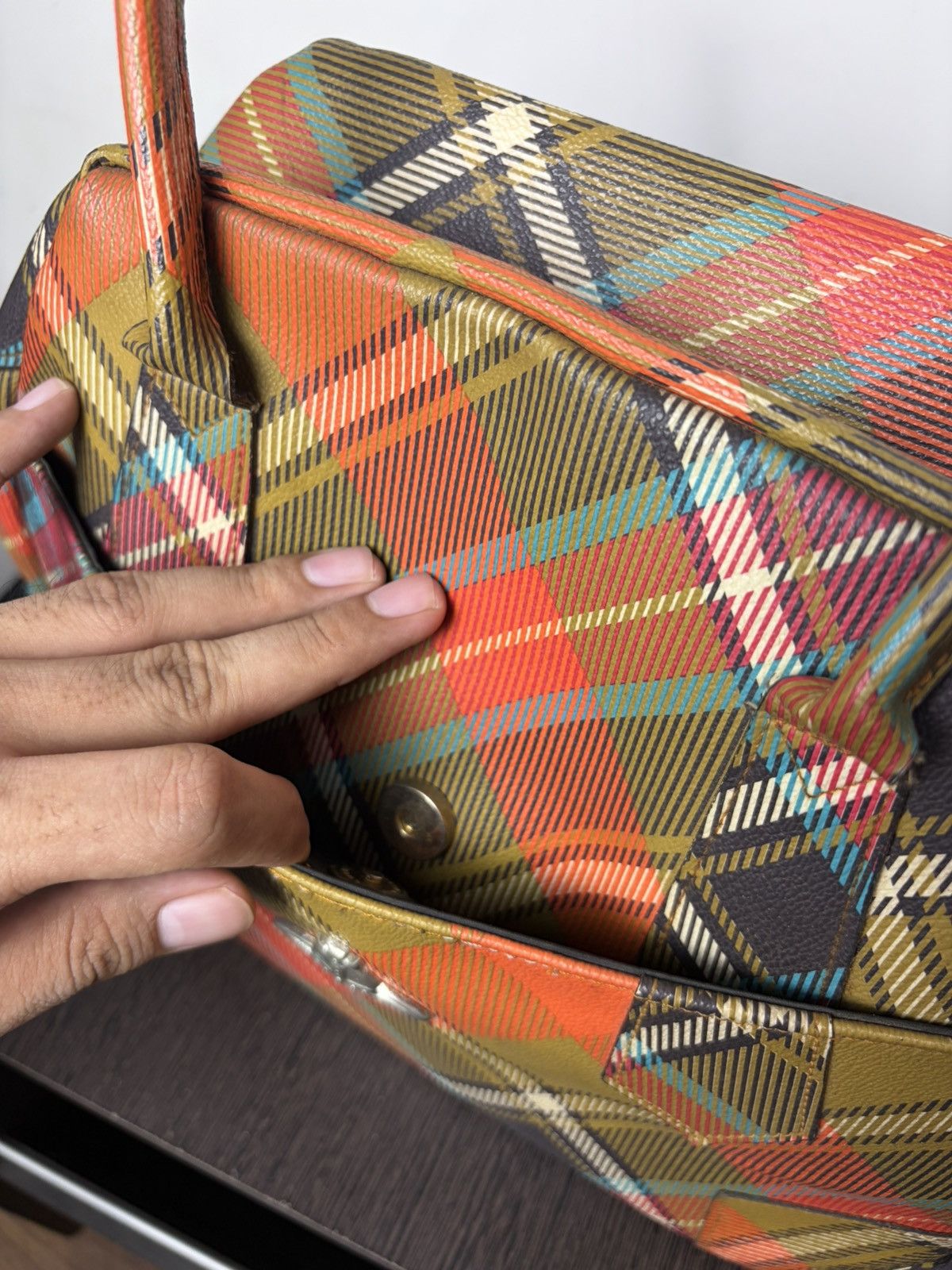 Vivienne Westwood FREE TAX! Vintage Vivienne Westwood Plaid Leather Handbag Size ONE SIZE - 7 Thumbnail