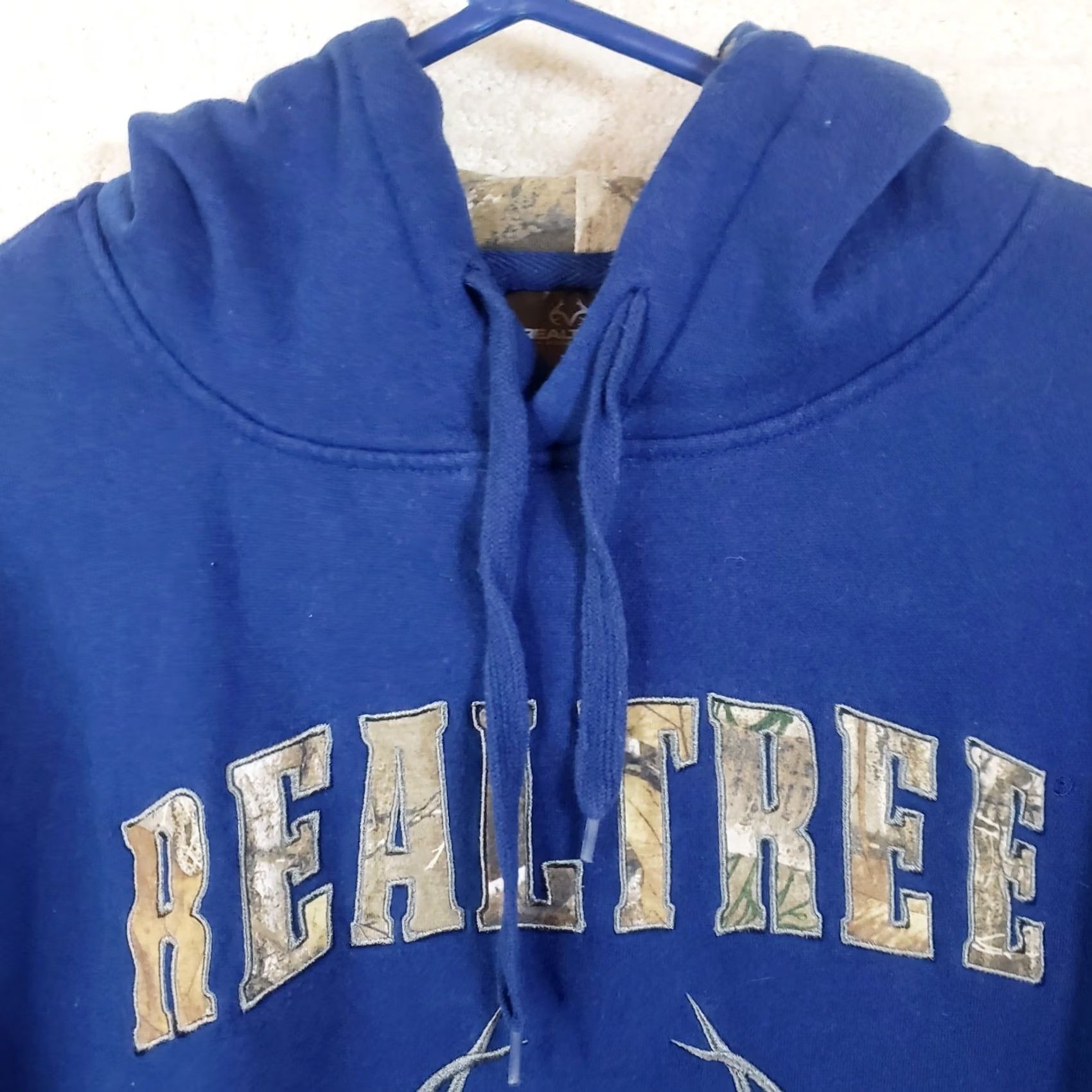 Realtree Realtree Hoodie Mens S Blue Camo Deer Antler Logo Hunting Outdoors Sweatshirt with Hooded Pockets Graphic Print Pullove r Size US S / EU 44-46 / 1 - 4 Thumbnail