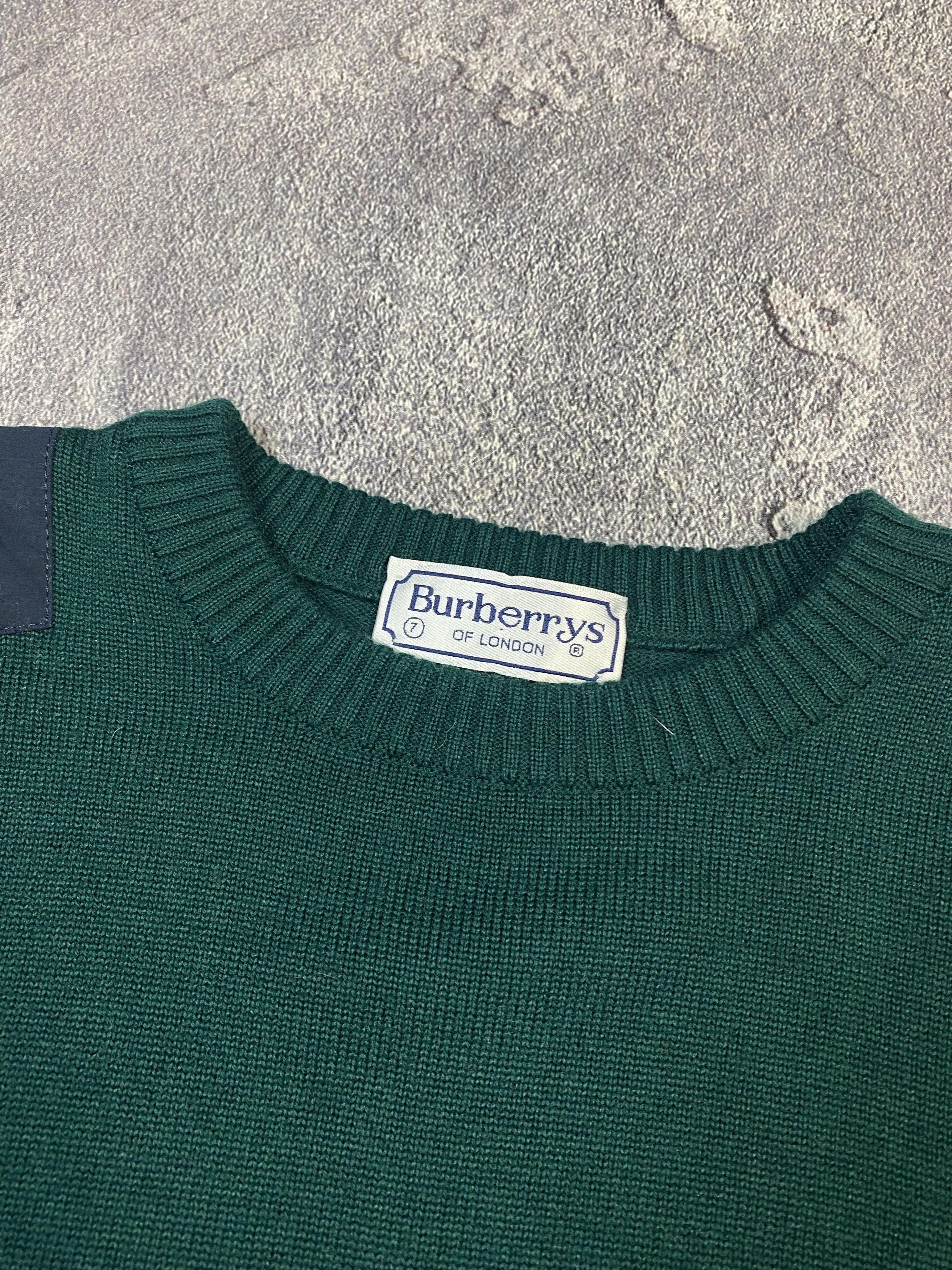 Burberry Vintage 90s Burberrys London Saling Crew Green Sweater Size US XL / EU 56 / 4 - 4 Thumbnail