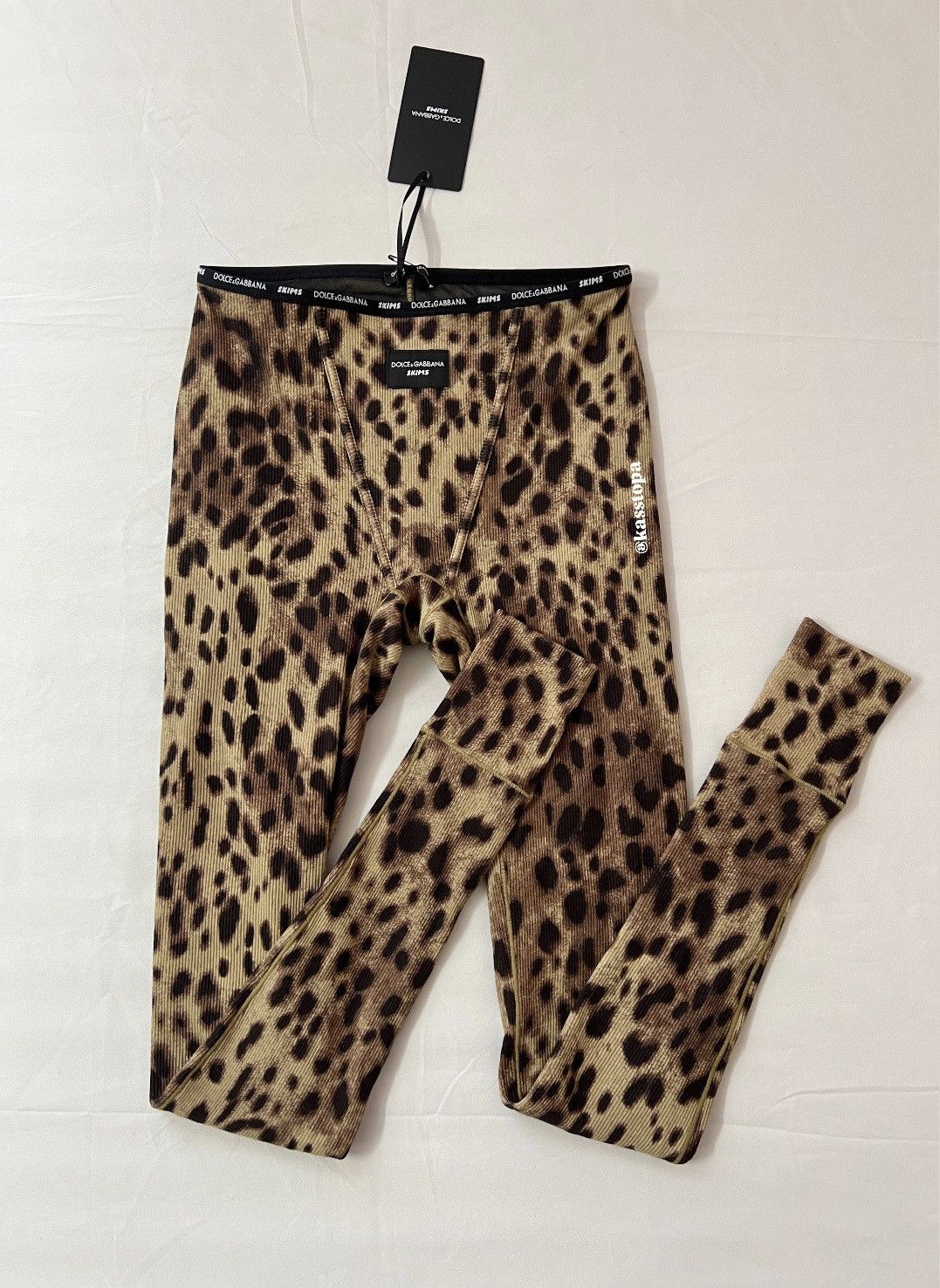 SKIMS SKIMS x Dolce and Gabbana Cotton Rib Leggings Legging Pants Size 28" / US 6 / IT 42 - 1 Thumbnail