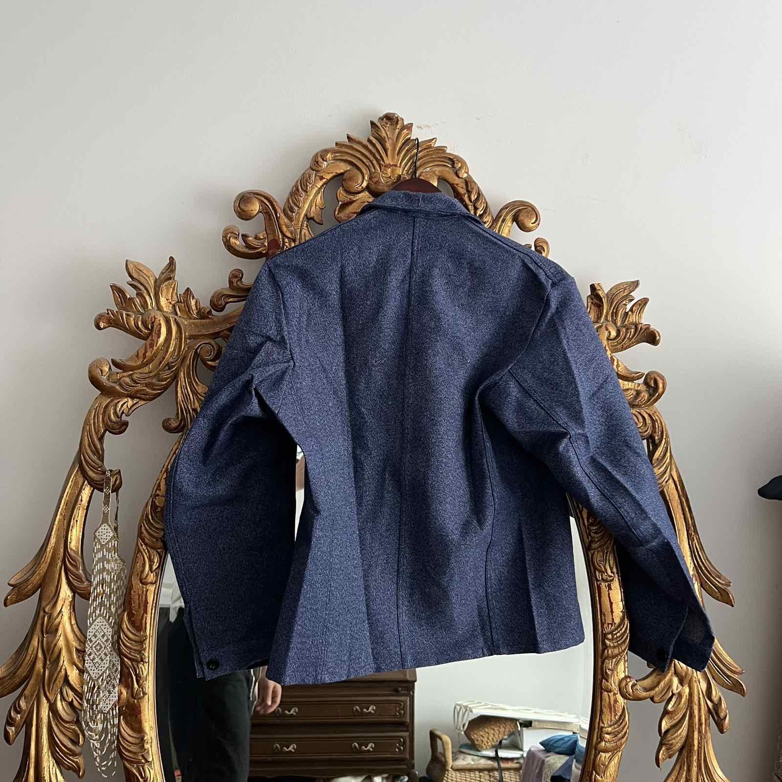 Le Laboureur Vintage Indigo French Workwear DEADSTOCK Jacket Size 48 90s Size US M / EU 48-50 / 2 - 2 Thumbnail