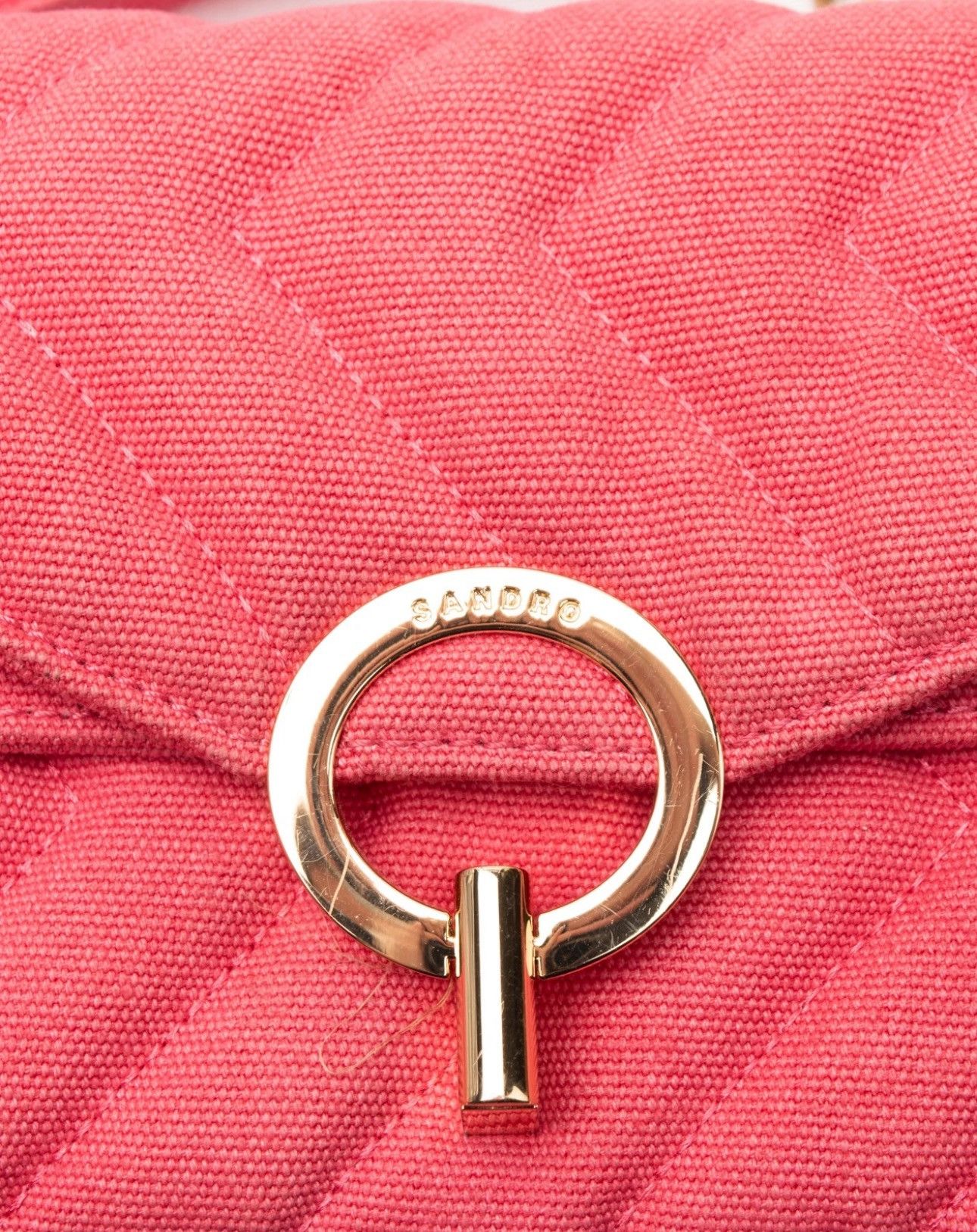 Sandro 👜 Sandro Crossbody Bag - Quilted Yza Model (Pink Canvas) Size ONE SIZE - 2 Thumbnail