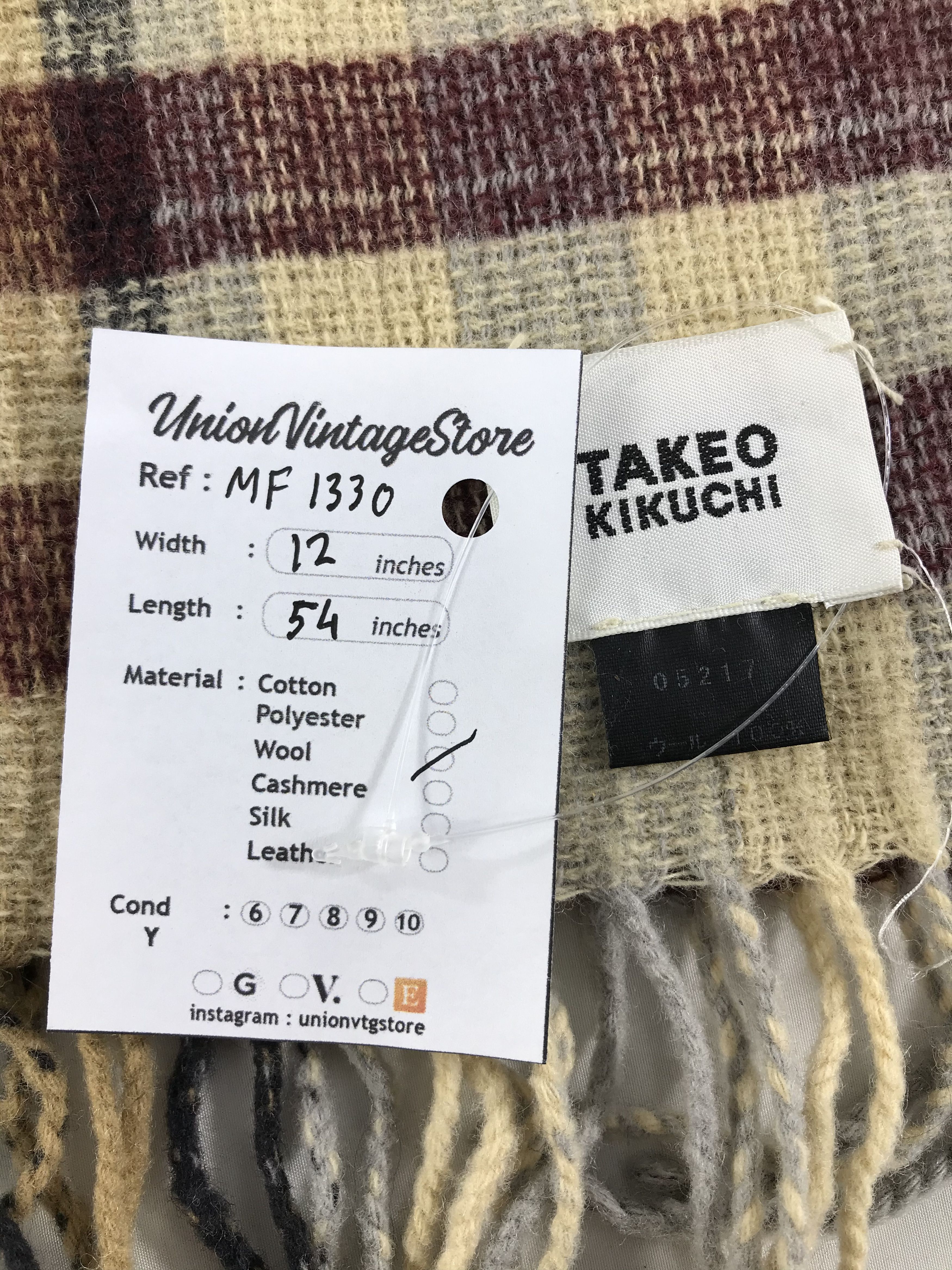 Takeo Kikuchi Vintage Takeo Kikuchi Scarf/Muffler/Neckwear MF1330 Size ONE SIZE - 4 Thumbnail