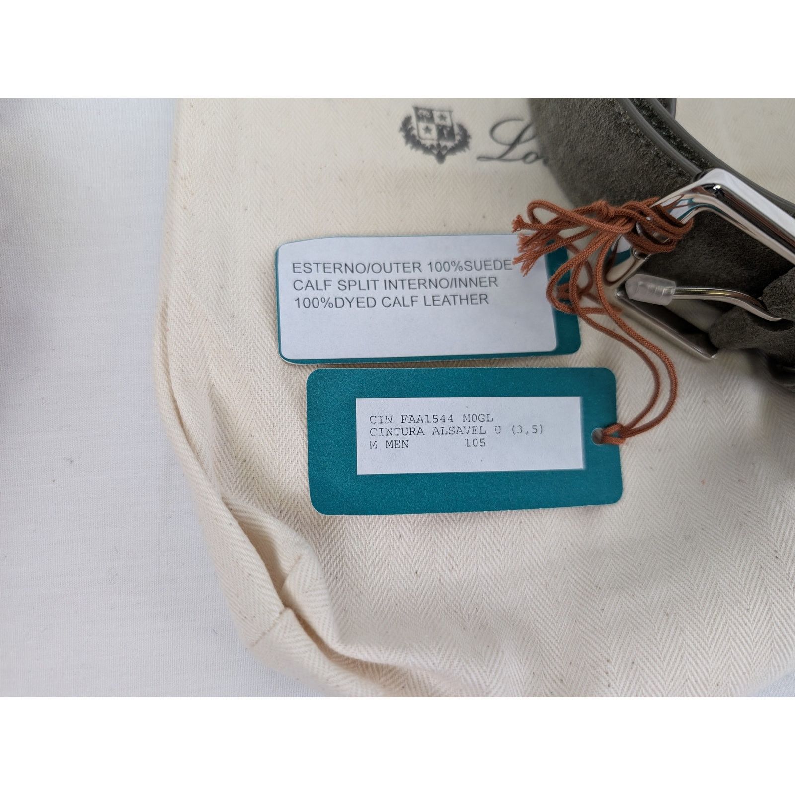 Loro Piana o1rshd1 Size:105/100% Dyed Calf Leather Cintura Alsaval Belt Size 42 - 18 Thumbnail