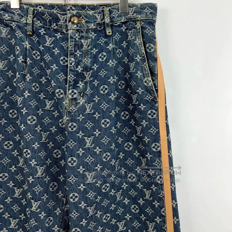 Louis Vuitton Louis Vuitton Blue Monogram Side Stripe Jeans. Size US 31 - 5 Thumbnail