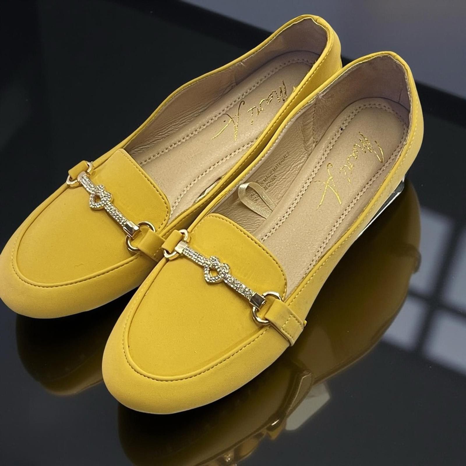 Wacko Maria Mari A Yellow Loafers with Gold Accent size 6M -New Size US 6 / IT 36 - 1 Thumbnail