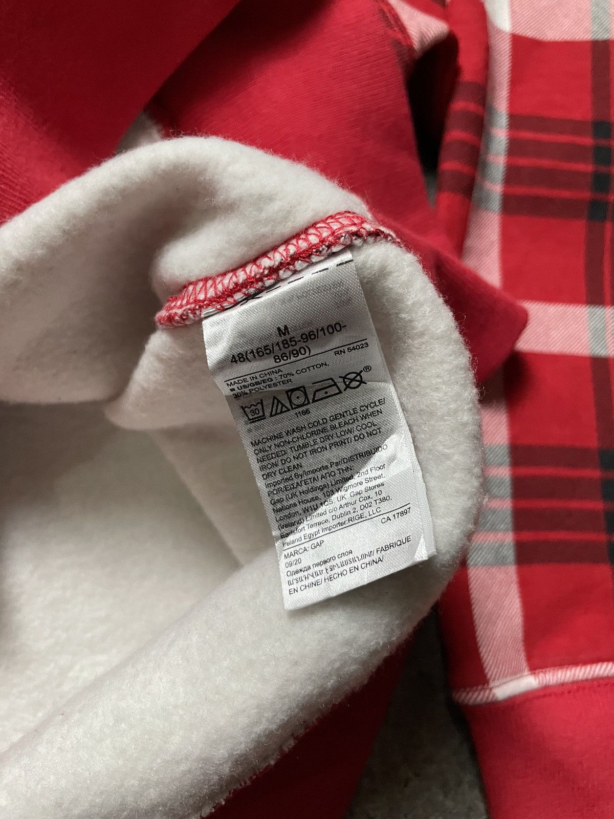 Gap GAP Big Logo Plaid Hoodie Size US M / EU 48-50 / 2 - 4 Thumbnail