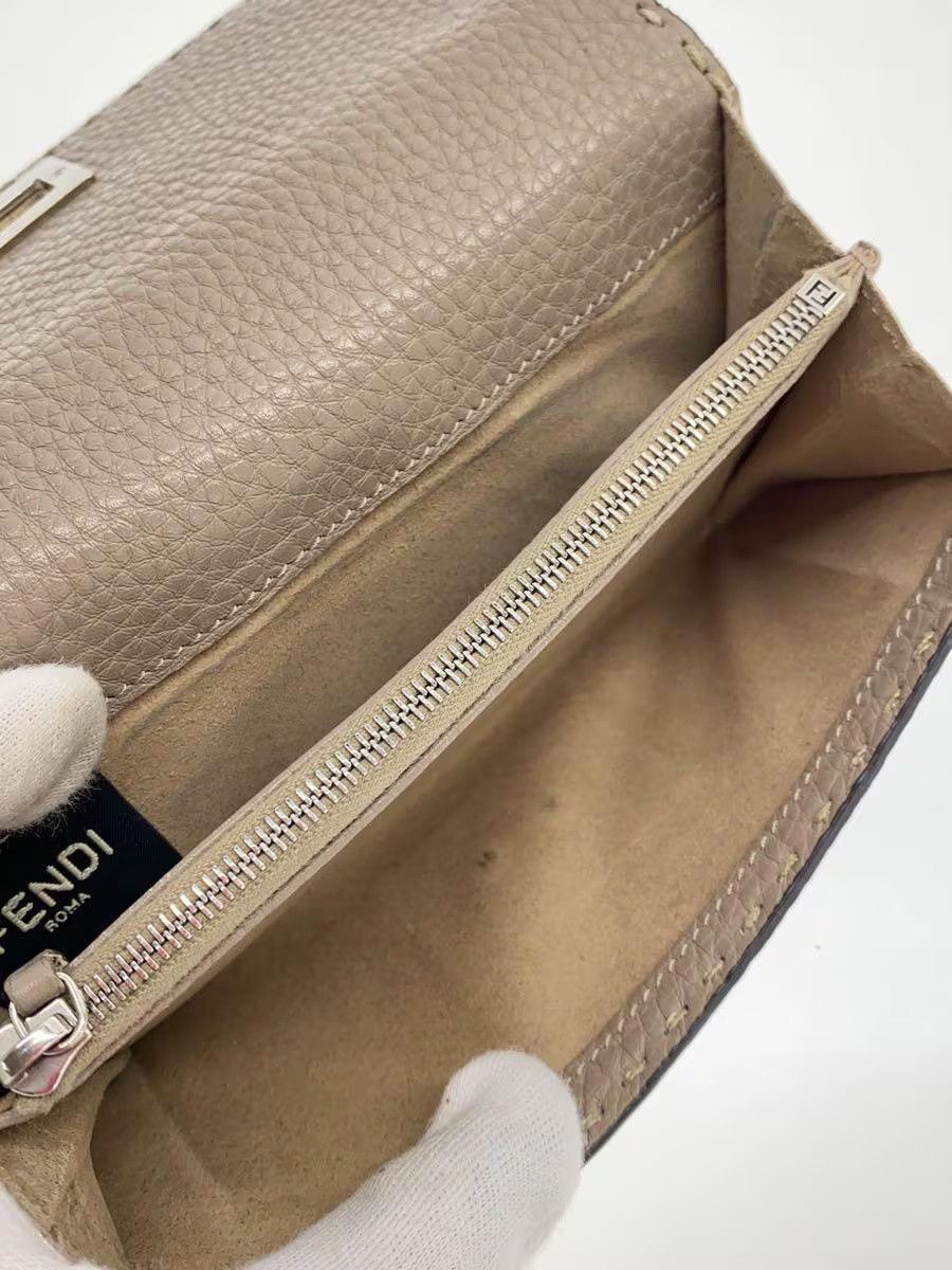 Fendi Fendi Peekaboo Leather Continental Wallet Grey Turnlock Flap Size ONE SIZE - 6 Thumbnail