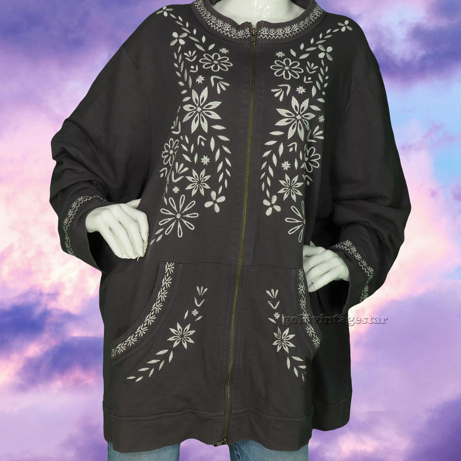 Other Plus Size Floral Embroidered Cardigan 5X Size 4XL / US 24-26 - 1 Thumbnail