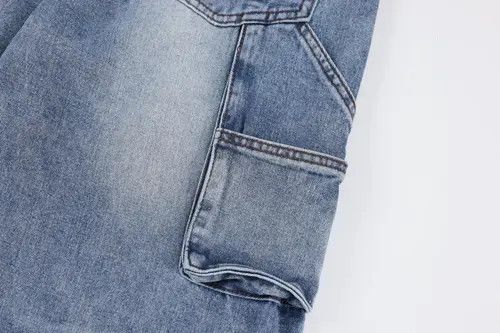 Japanese Brand × Jean Blue Baggy Stacked Ankle Zip Denim Jeans Size US 32 / EU 48 - 2 Thumbnail