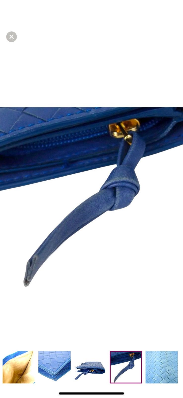 Bottega Veneta Bottega Veneta Intrecciato Leather Wallet Blue Handmade Size ONE SIZE - 15 Thumbnail