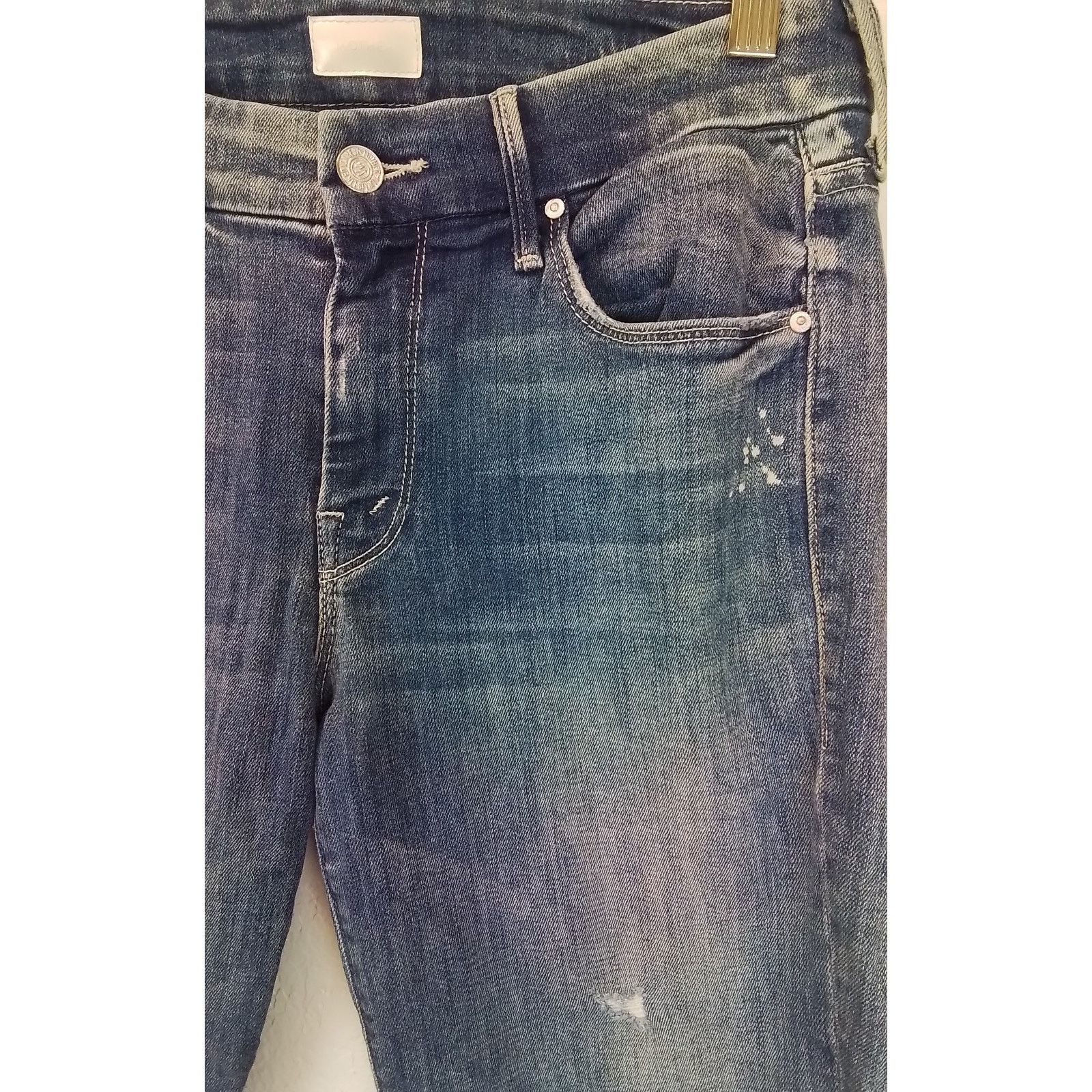MOTHER Mother "The Looker" Ankle Jean Women's 27" Light Distressed Size 27" / US 4 / IT 40 - 4 Thumbnail